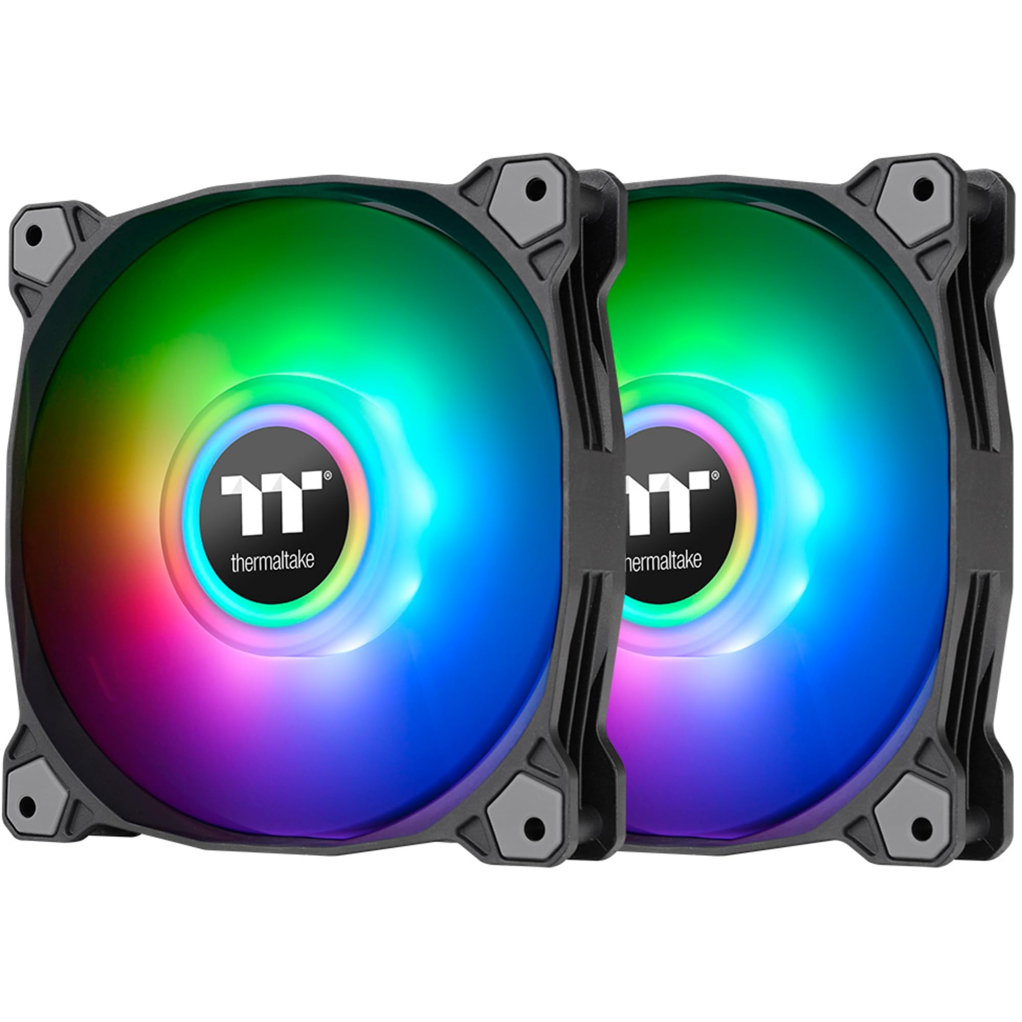 Thermaltake Pure Duo 14 ARGB Sync Radiator Fan 2-er Pack | Gehäuse-Lüfter | PWM| Adressierbare LEDs | Schwarz