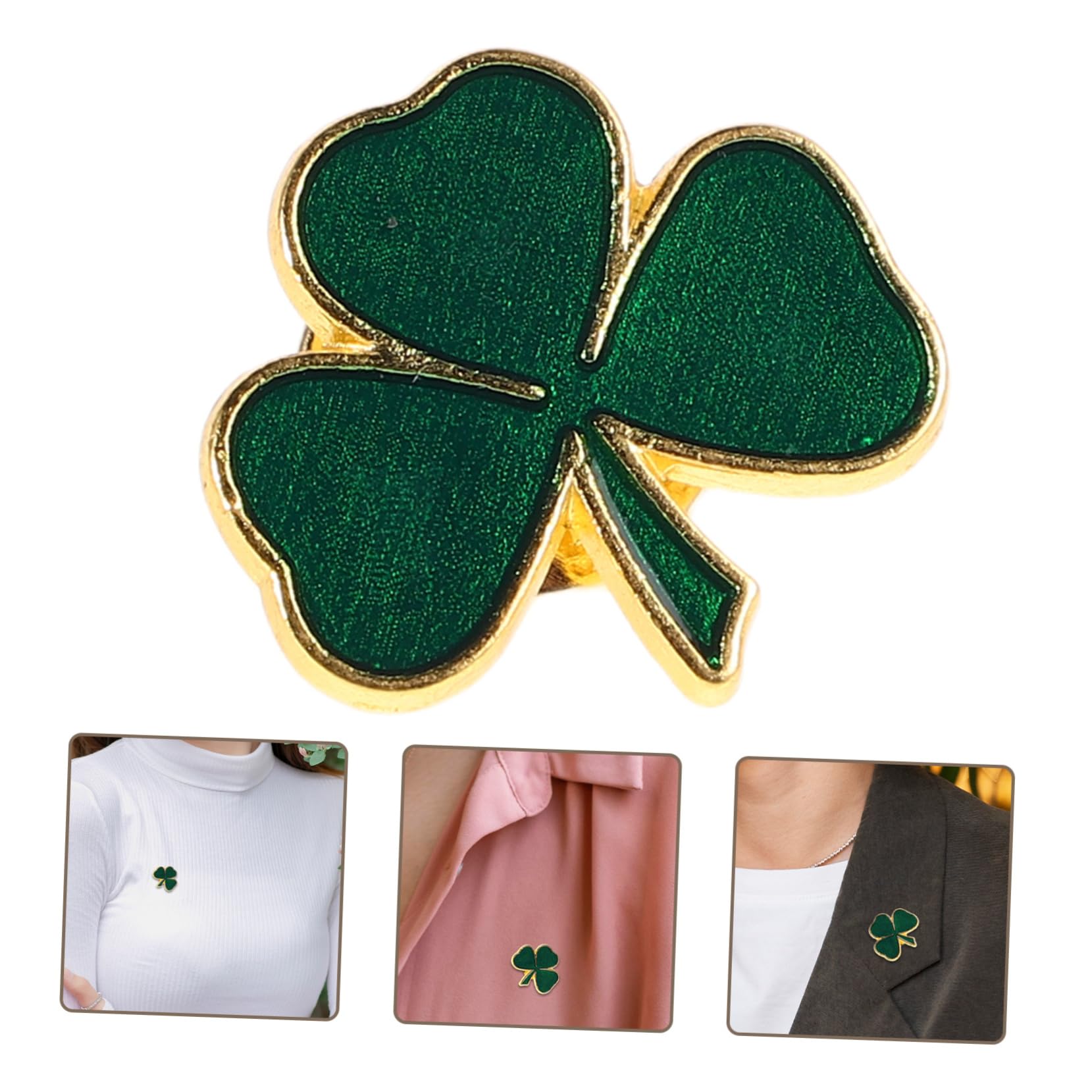 10pcs Brooch Badge Party Favors Accessories Patricks Day Jewelry Shamrock Charms Green Zinc Alloy