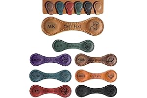 Personalized Magnetic Leather Bookmark - Custom Initial Bookmark with Animal Icons