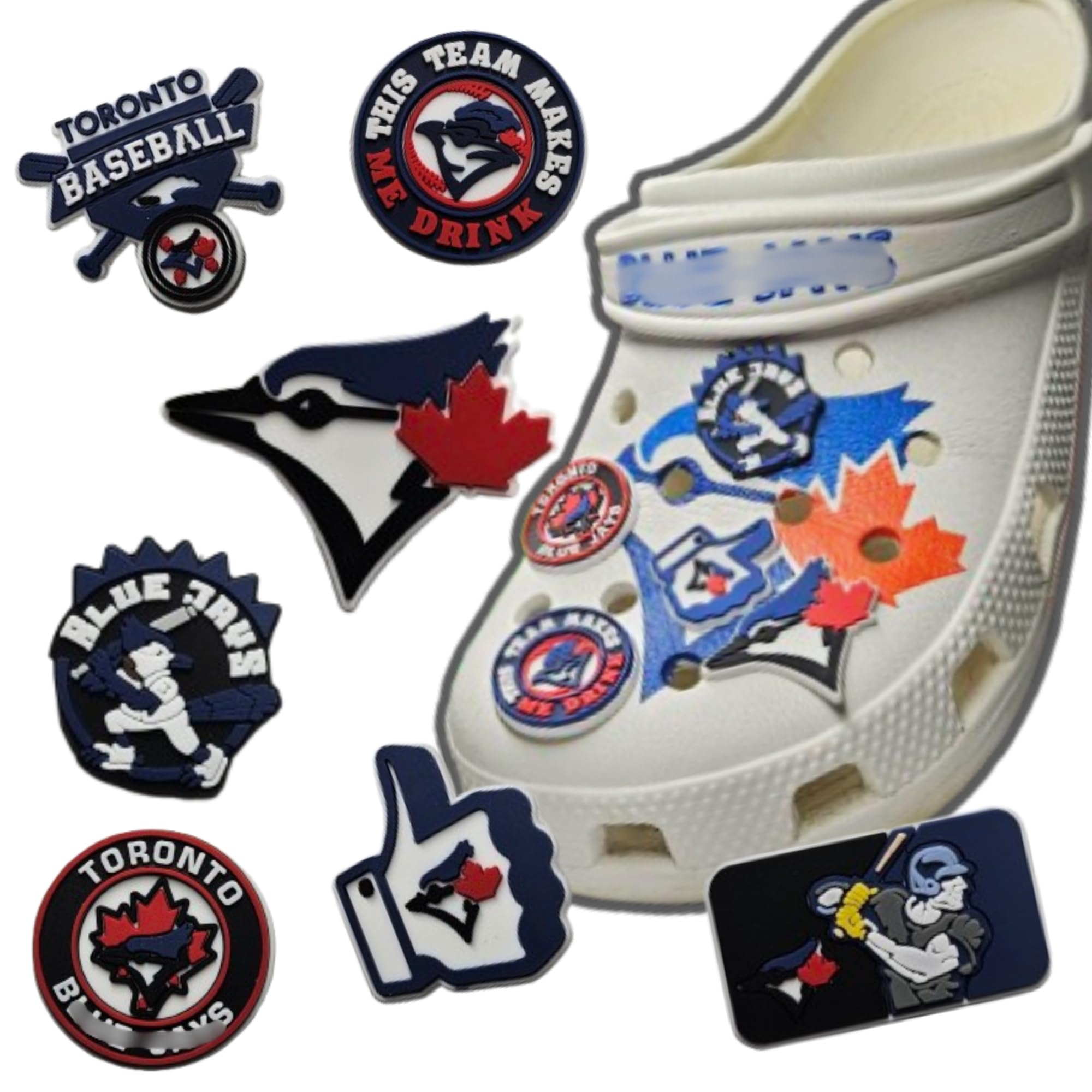 7PCS Toronto Baseball Team Clogs Shoe Charm – Blue Jay Inspired