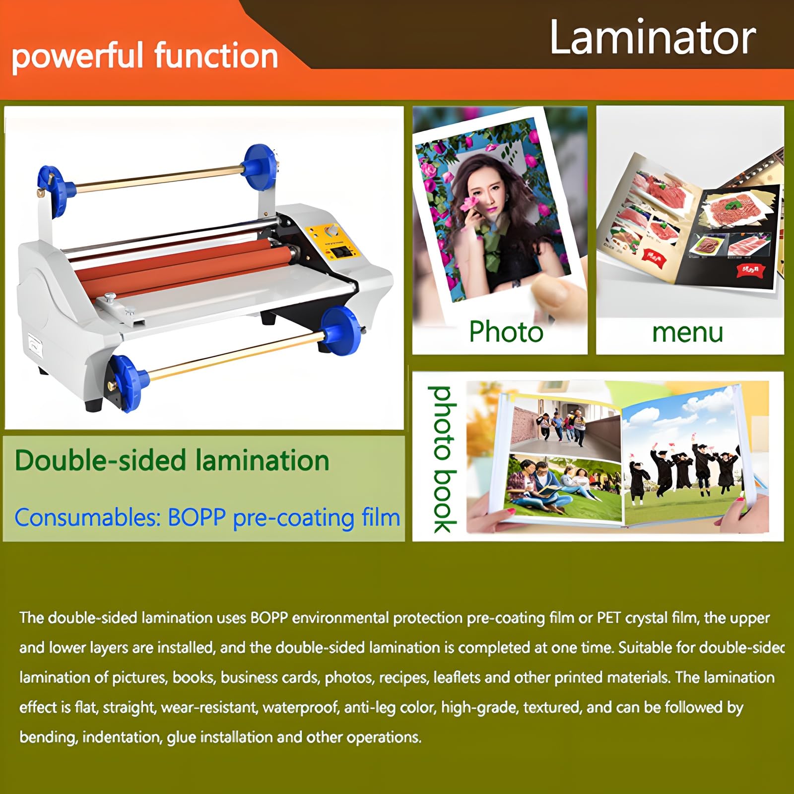 Macchina in laminazione, laminatore a rullo freddo caldo, macchina in laminatoio singolo e doppio lato, laminatotore di carta rapida 3 minuti per ufficio scolastico, foto, carte, laminatore termico
