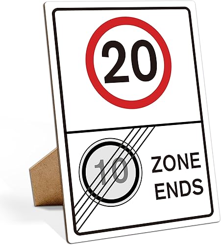 Carro de carreras 20 cumpleaños decoraciones para hombres, letreros de tráfico, decoración de habitación, decoración de fiesta temática de coche,