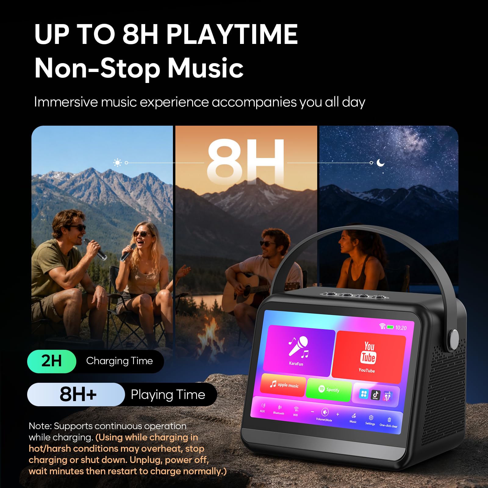 Ankuka Karaoke - Máquina de karaoke con pantalla y pantalla integradas, compatible con Wi-Fi, Bluetooth, USB y tarjetas TF, dispositivo de karaoke portátil para fiestas en casa y reuniones familiares