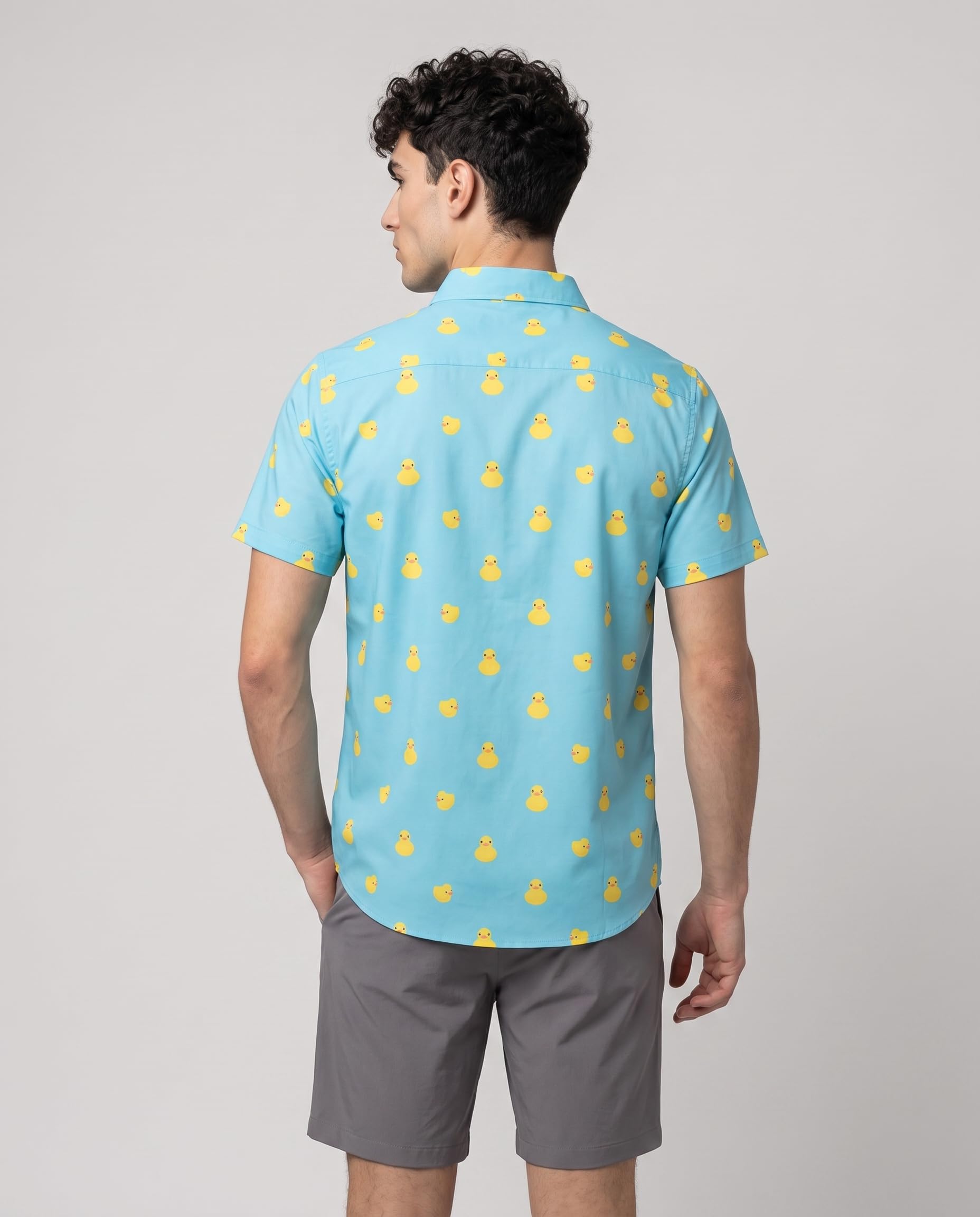 Visive Camisa Hawaiana de Manga Corta con Botones para Hombre Grande
