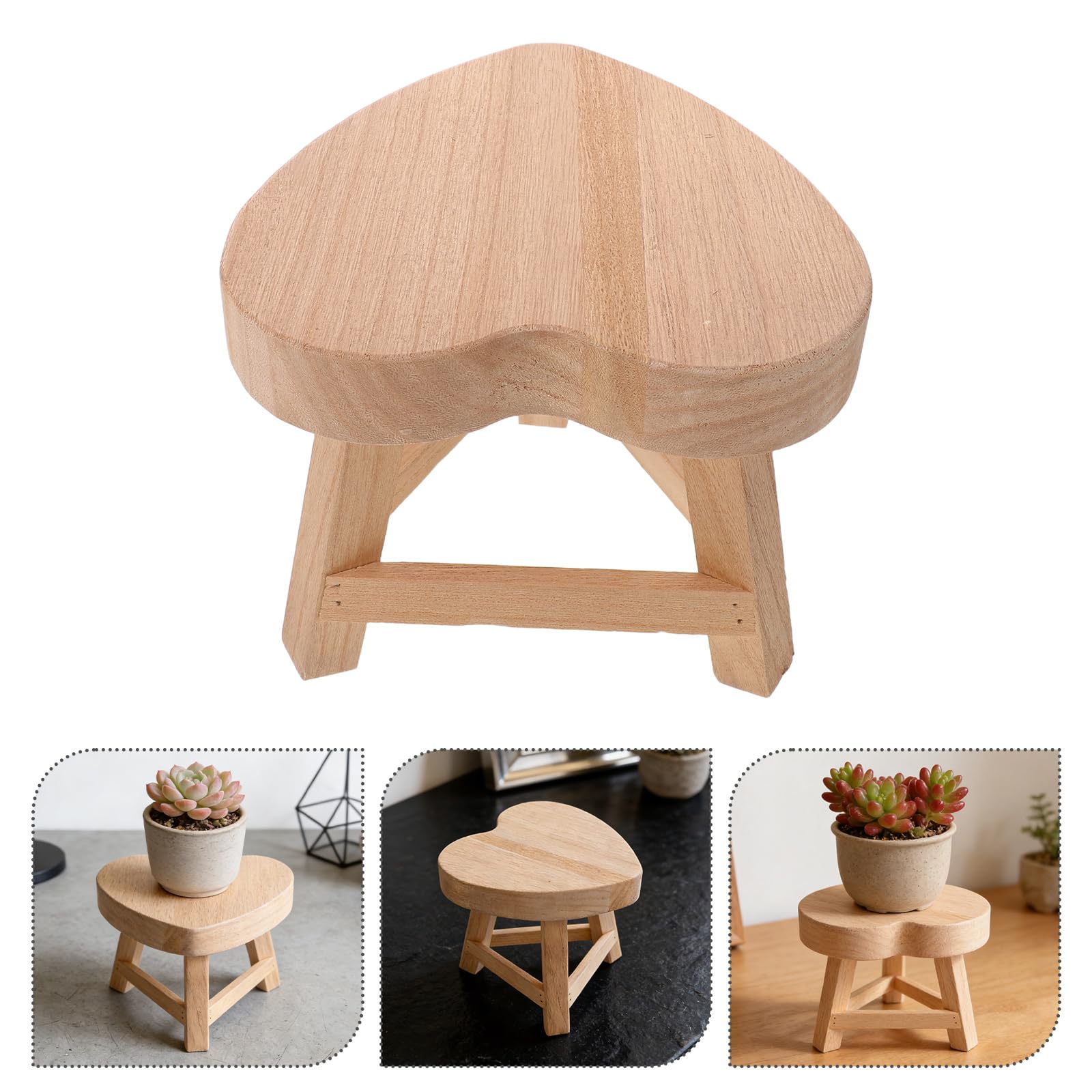 Artibetter Supporto Decorativo Base Rustica in Legno a Forma di Cuore per Candele e Artigianato , per Camera da Riposo e Soggiorno