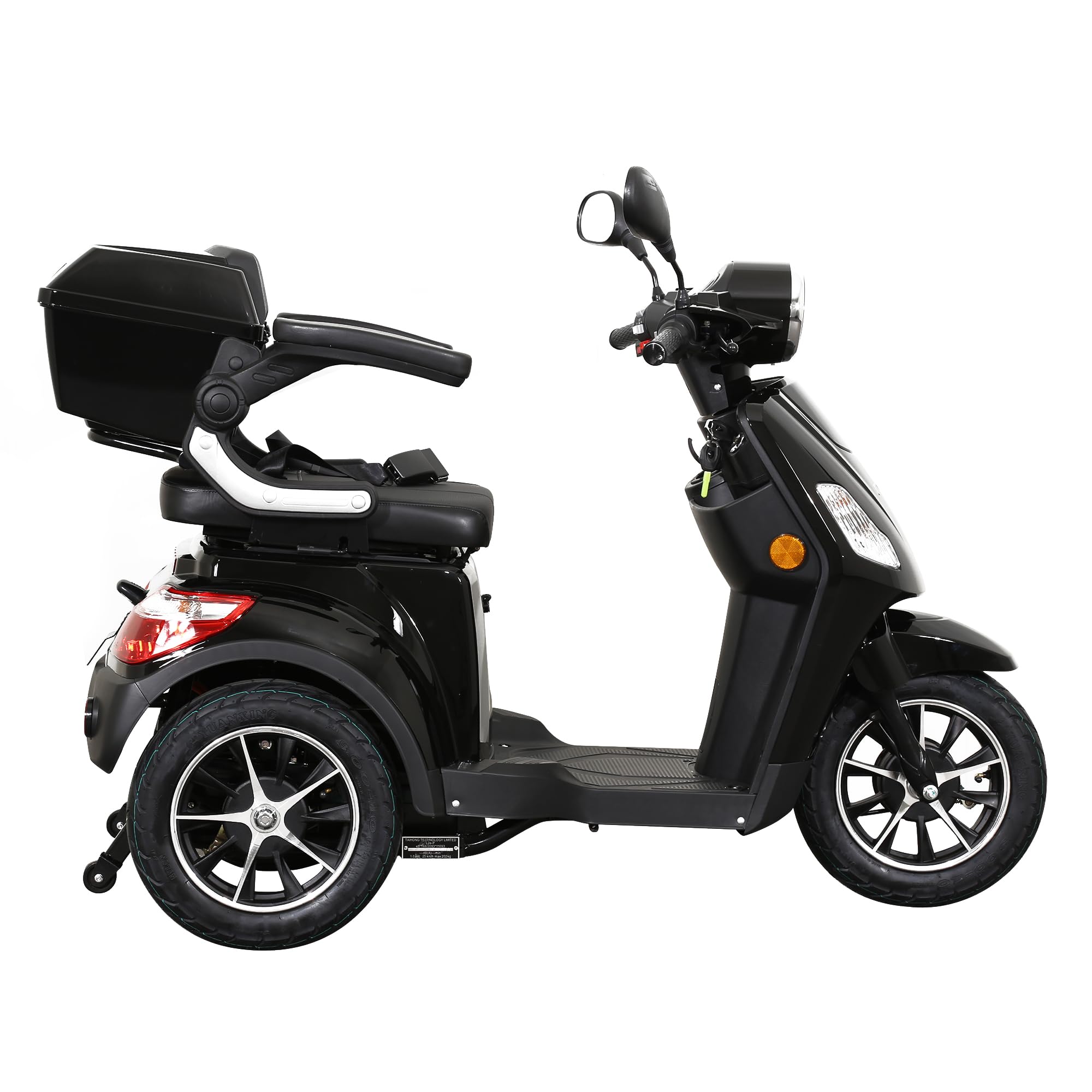 RC50 Scooter électrique 3 roues de mobilité pour senior et PMR, Tricycle Électrique, Autonomie 50 km (Noir)