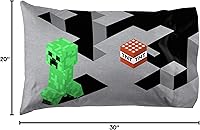 Vista 4 de Jay Franco Minecraft Lone Creeper- Paquete de 1 funda de almohada, ropa de cama infantil supersuave de doble cara