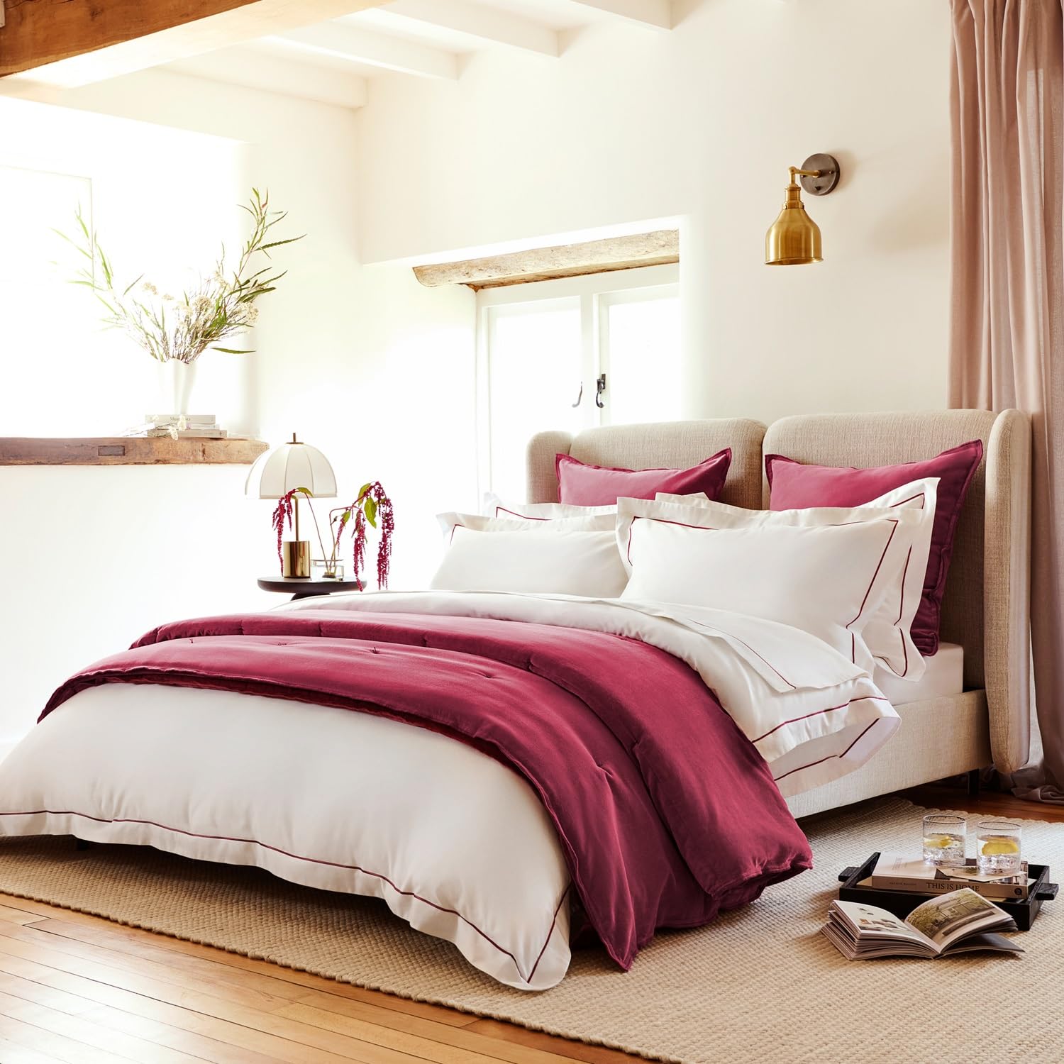 CHRISTY Premium Sateen Satin Soft Duvet Cover Sets in Pink | Size: Double