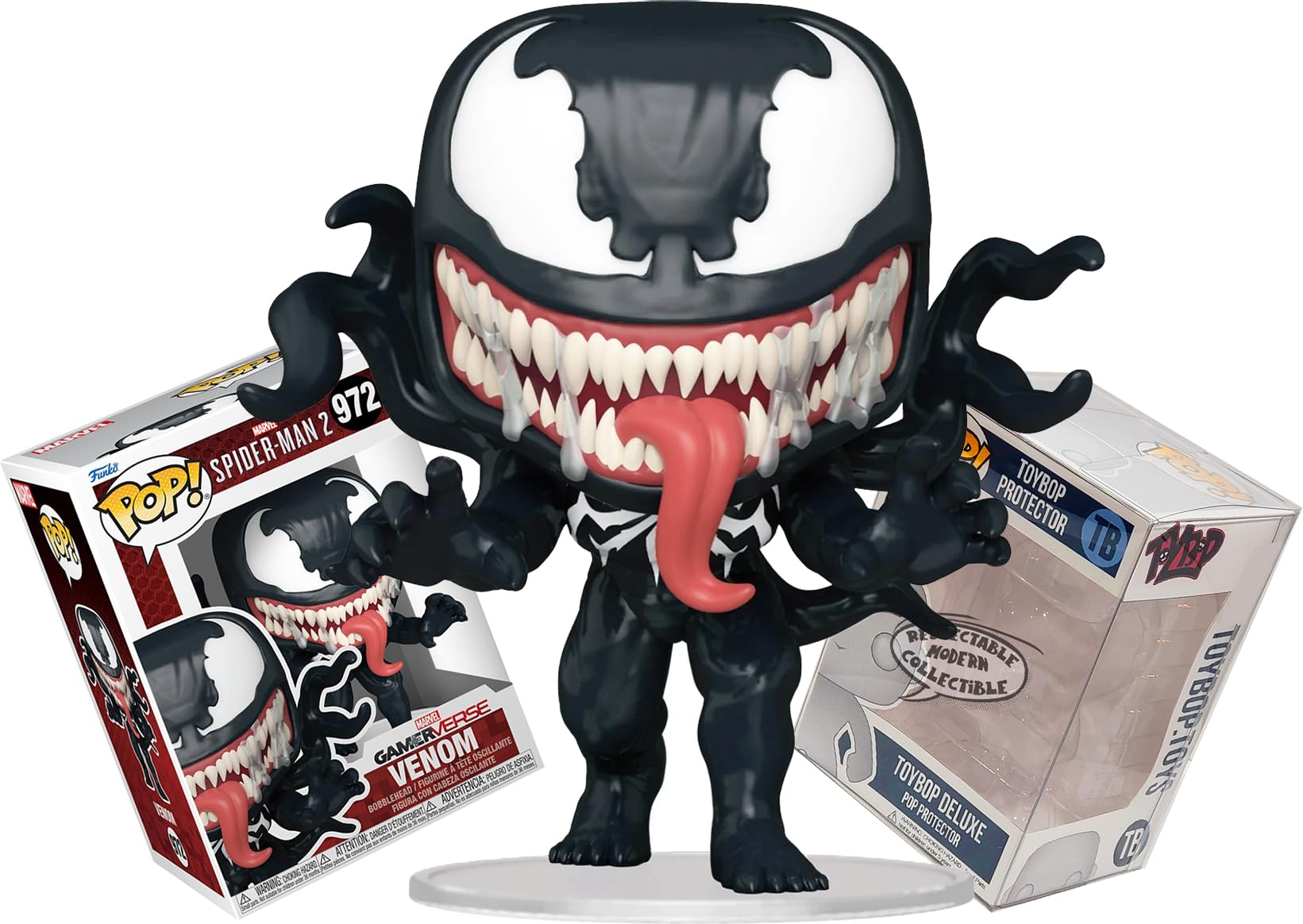 Amazon.com: Funko Venom with Tendrils + Pop Protector: Spider-Man