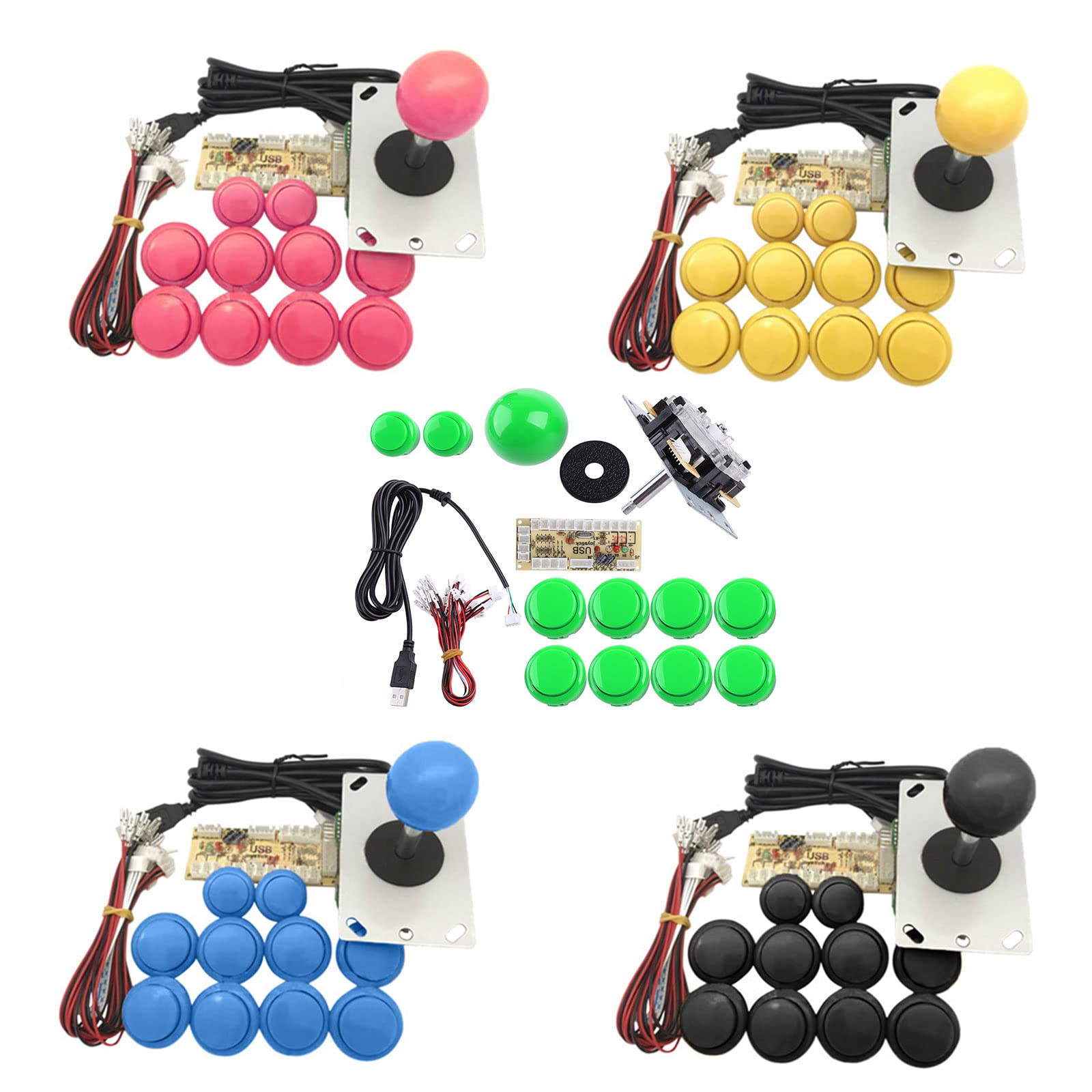 Zero Delay USB Encoder Games Pulsanti controller neri Pulsanti illuminati a LED per Arcade Joystick Kit fai da te Parti di ricambio per Tilesmold Vernice per Wallsmould Remover Spray per per Killer