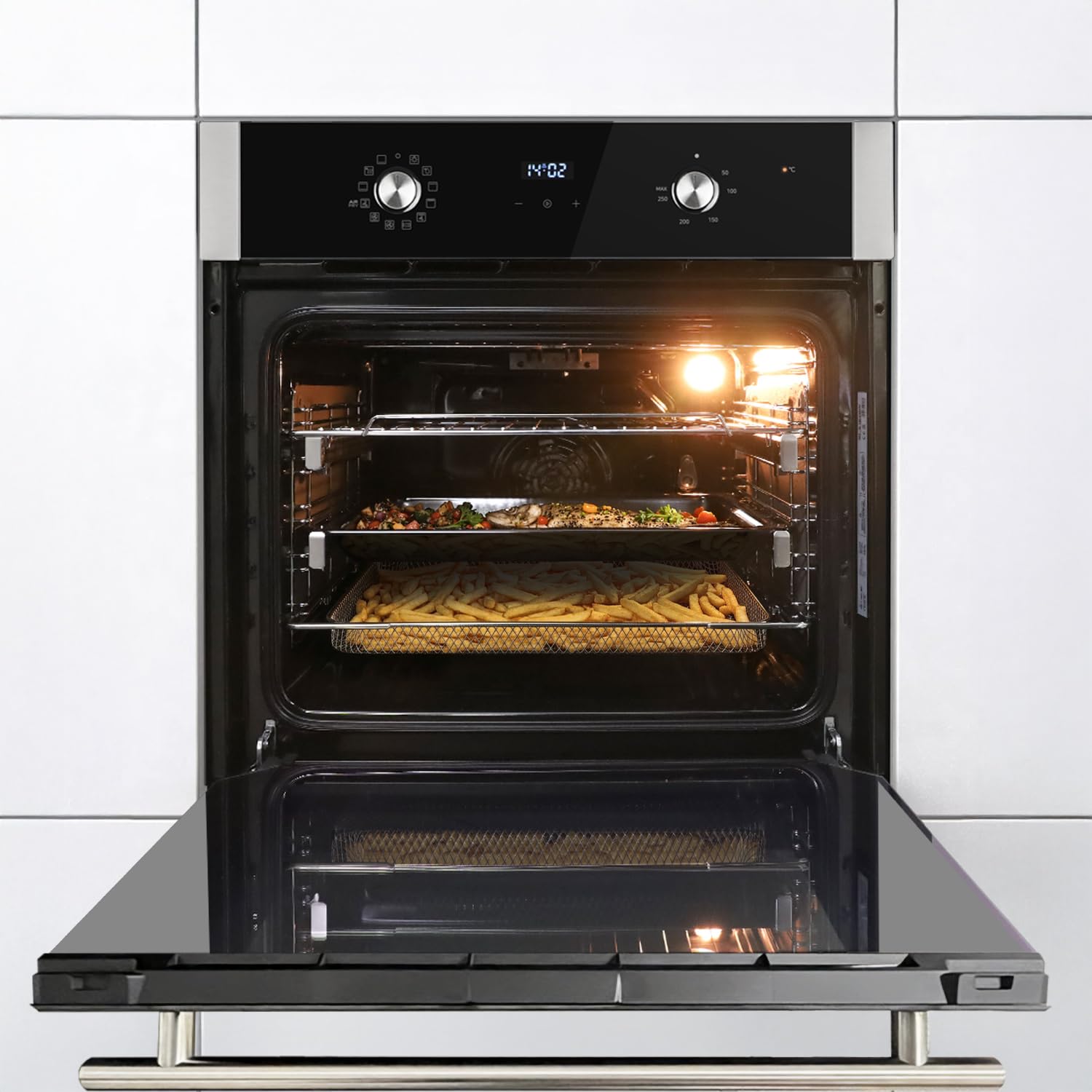 Herdset 60cm Einbaubackofen BO8810SS + 60cm Induktionskochfeld IH85901FZ Heißluft Teleskopauszüge Automatik-Timer Kindersicherung