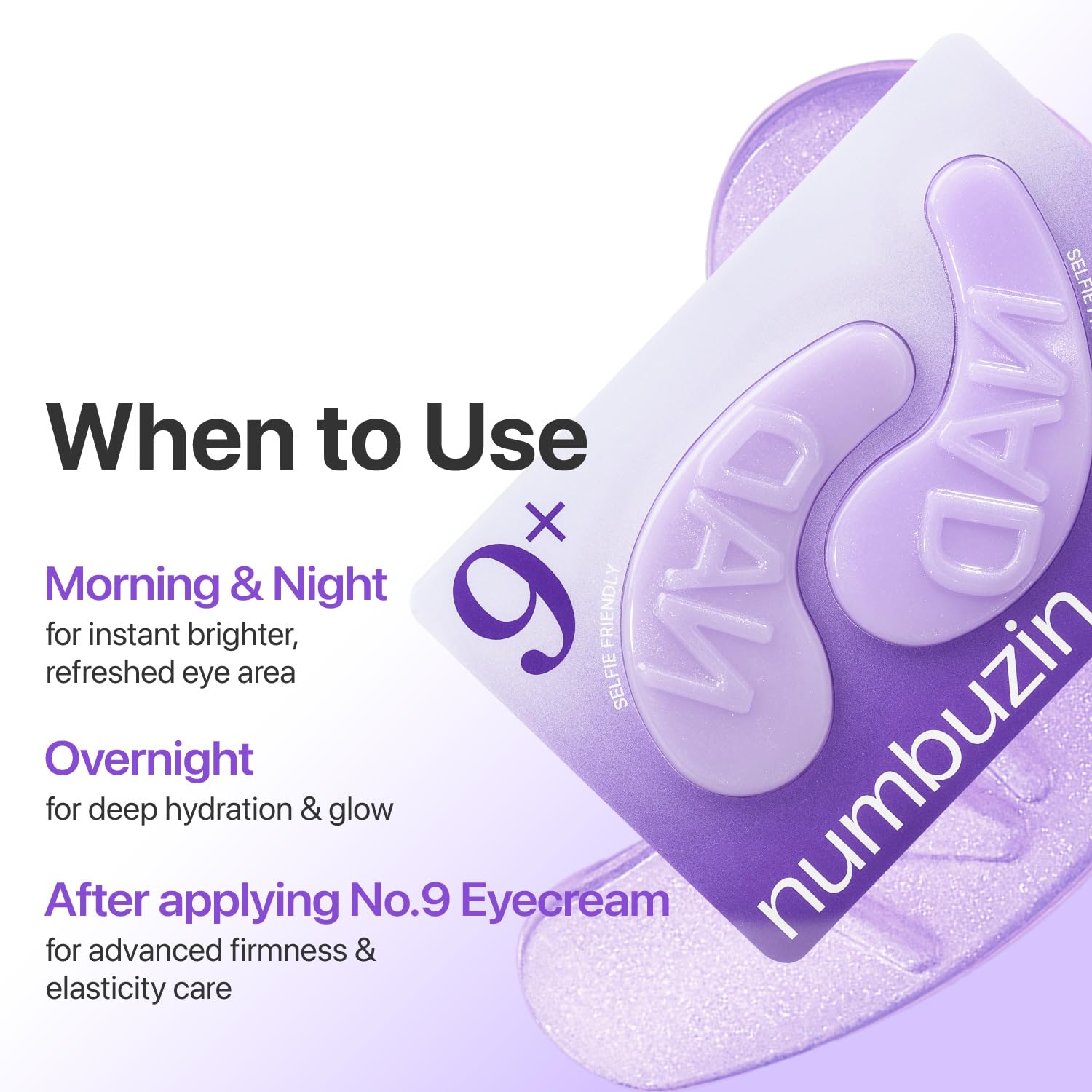 numbuzin No.9 Eye Patches, NAD+ Collagen Gel Eye Masks with Peptides, Caffeine & Niacinamide, 5 Pairs (10 Patches)