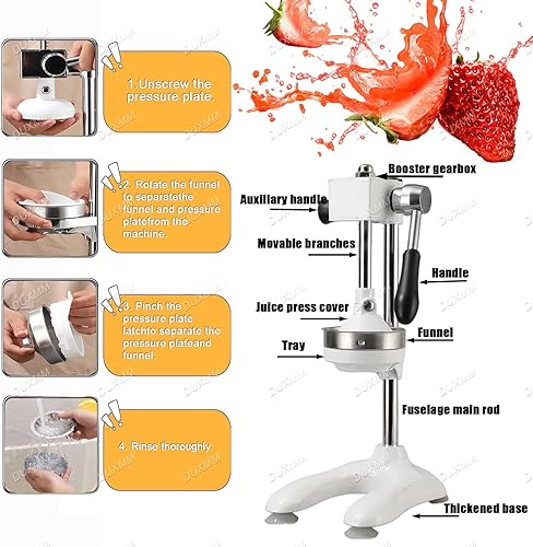 Miniatura 7 de Exprimidor de frutas prensado a mano, exprimidor de cítricos de hierro fundido, con molde de cabeza plana y molde de cabeza puntiaguda para