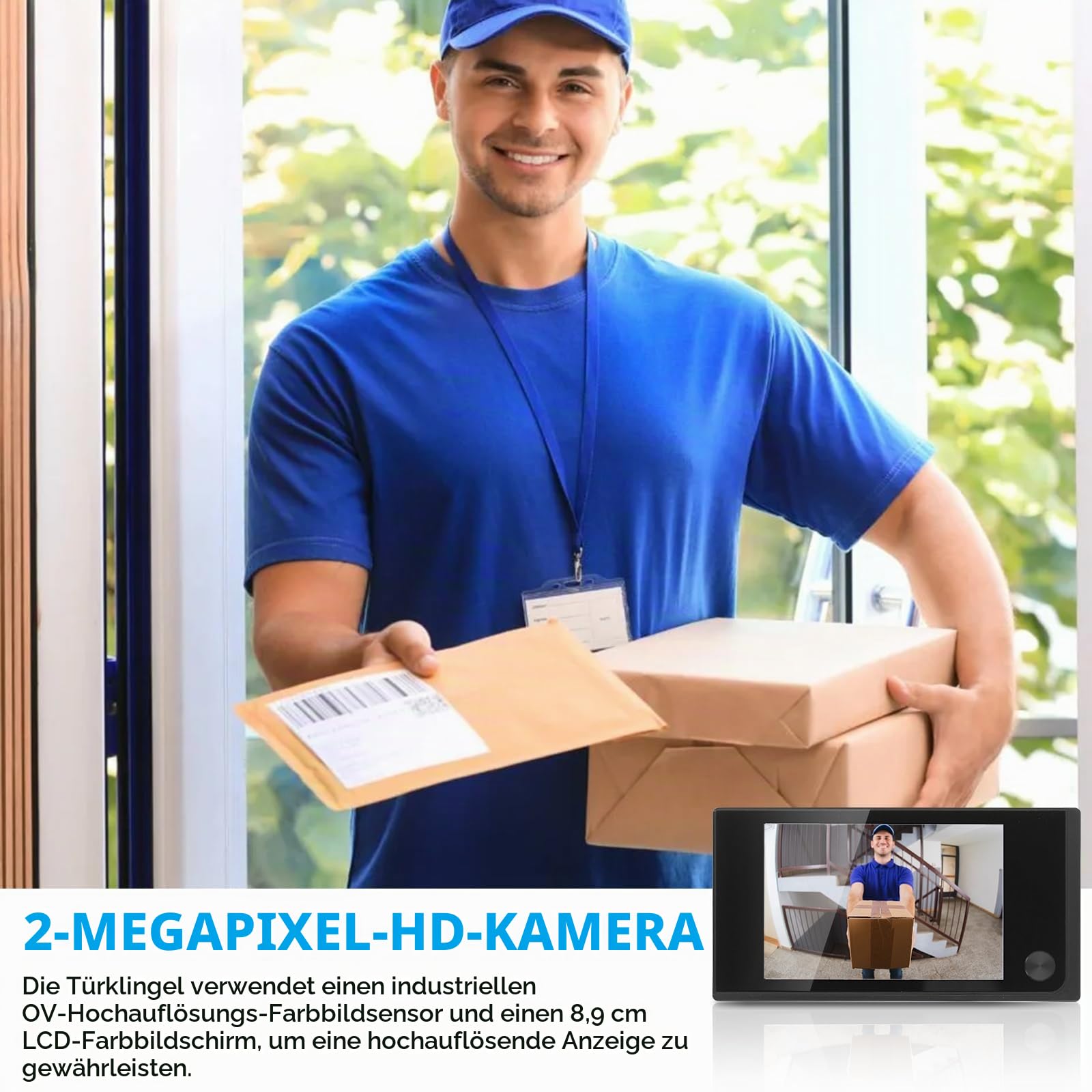 Nikou Digitaler Türspion Kamera, 3,5-Zoll-LCD Elektronische Guckloch-Kamera, 1MP 120-Grad Türklingel Türspion Katzenaugenloch 24 Stunden Überwachung, Ohne Nachtsicht, für Türdicke von 35-100mm