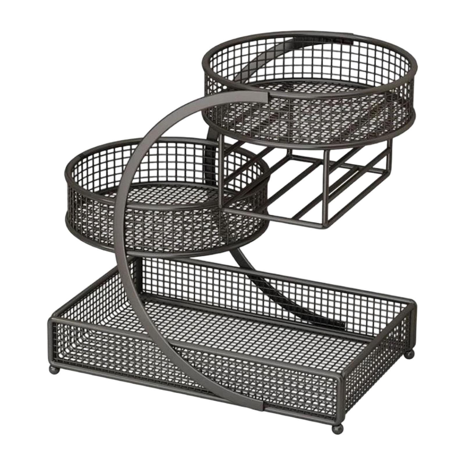TFAOYS Sturdy Metal Construction Storage Basket Sturdy Ventilated for Organizing Items in Household Any Room Snacks Basket