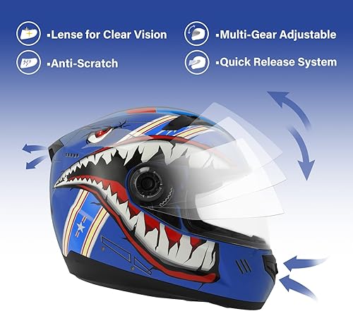 Miniatura 9 de SLMOTO - Casco de motocross para niños y jóvenes, casco de motocicleta BMX, MX, cuatrimoto todoterreno, motocross, aprobado por el Departamento de