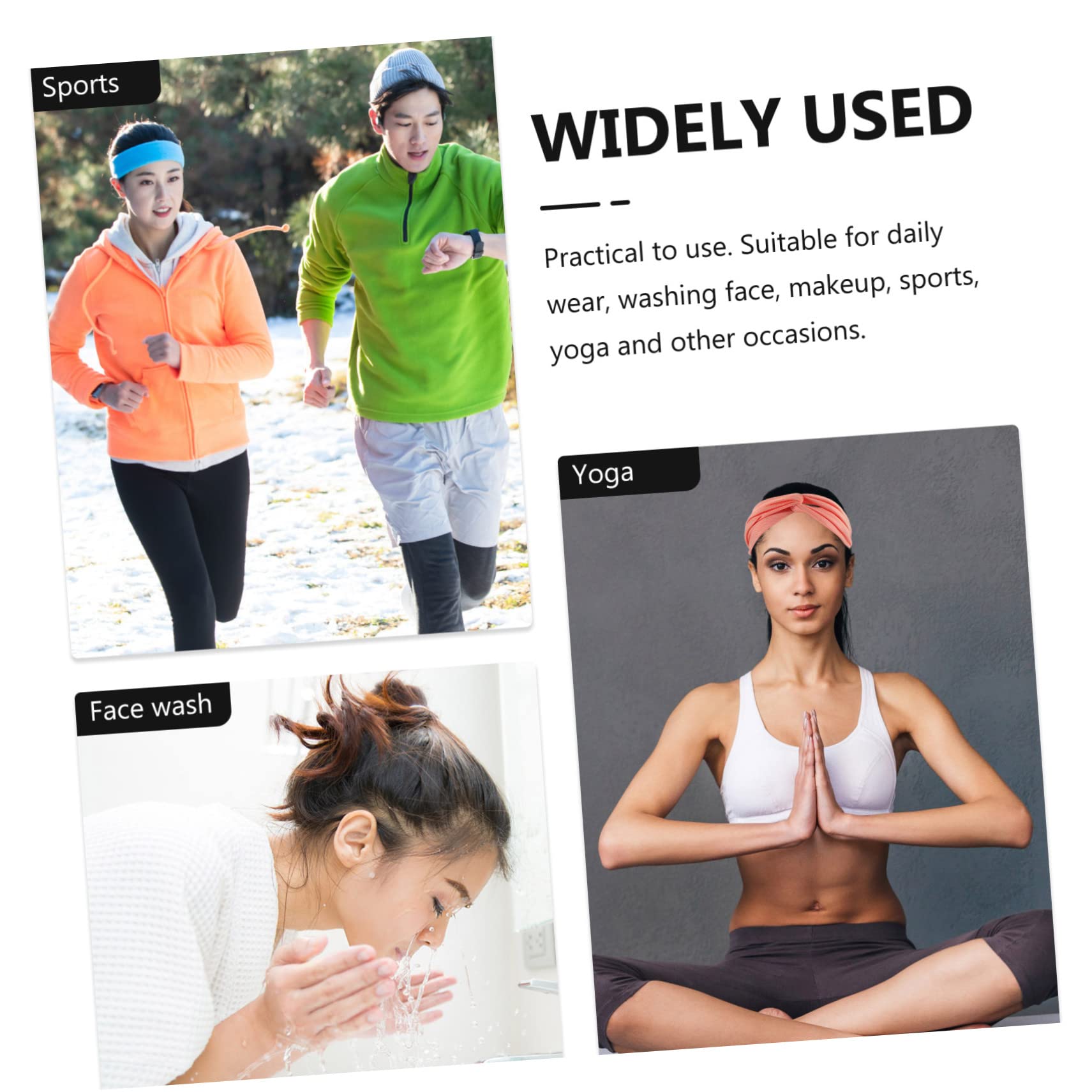 YARNOW 5 Piezas Diadema Deportiva Muñequeras Antideslizantes Banda De Sudor Profesional Diadema De Yoga Diadema De Sombrero De Bruja Aptitud Física Poliéster Multifunción Suministros
