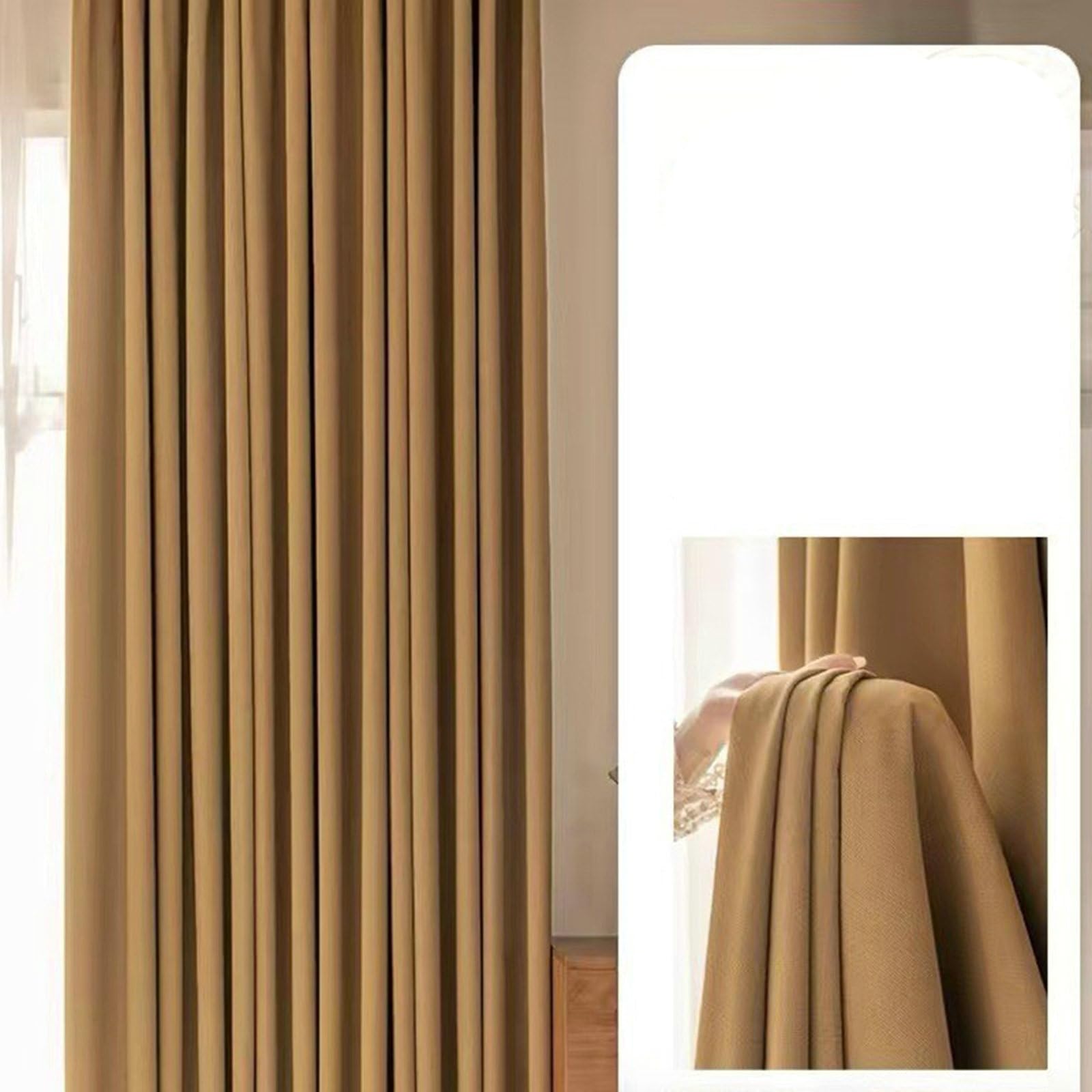 Beydodo Gardinen mit Ösen Blickdicht, Vorhänge Schlafzimmer 2er Set 107x160CM Braun Leinenoptik Dick Modern Schiebevorhänge Verdunklungsvorhänge Wohnzimmer Kinderzimmer