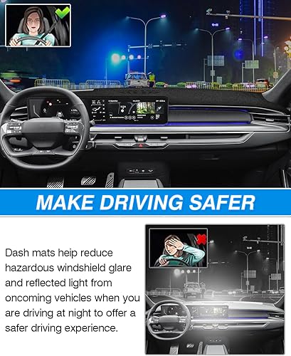 Miniatura 7 de Cartist Ajuste personalizado para cubierta de tablero de gamuza 2016 2017 2018 2019 2020 Kia Optima tapete antideslizante para salpicadero, tapete