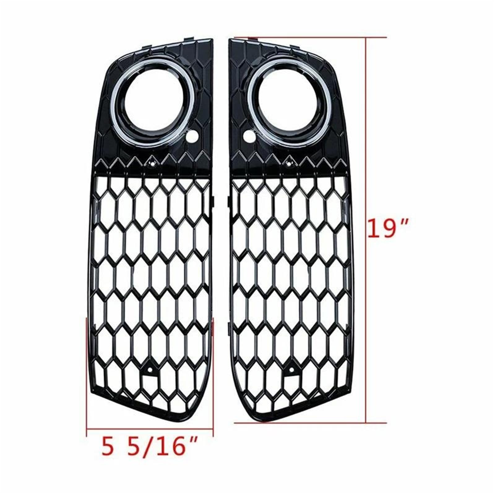 Rejilla De Radiador Luz Antiniebla Del Parachoques Delantero Brillante, Lámpara De Malla, Parrilla Para A4 B8 2008-2012, Accesorios Cromados Para Coche Parrilla Frontal(Chrome)