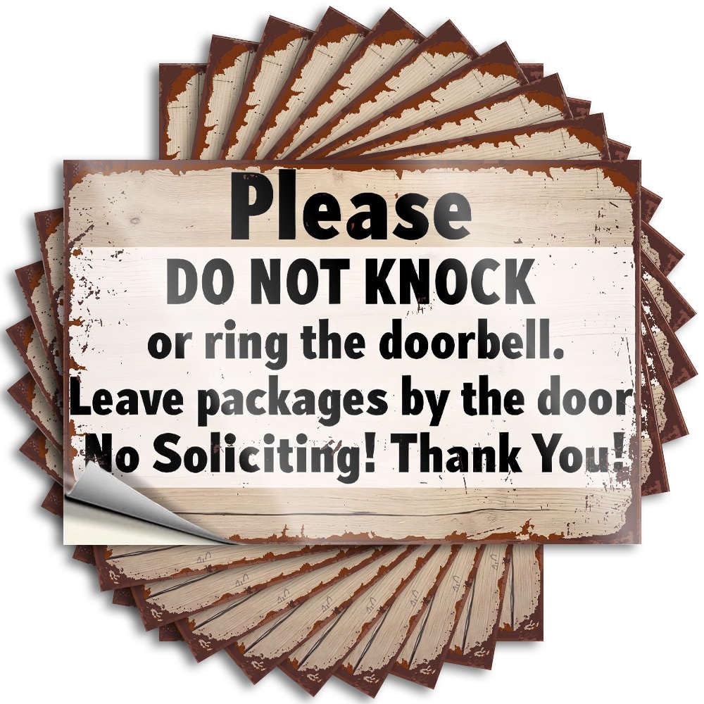 Fun Stuff Sticker Window | Please Do Not Knock Or Ring Doorbell. Tall Absorbing Sticker Pack(12X18CM)