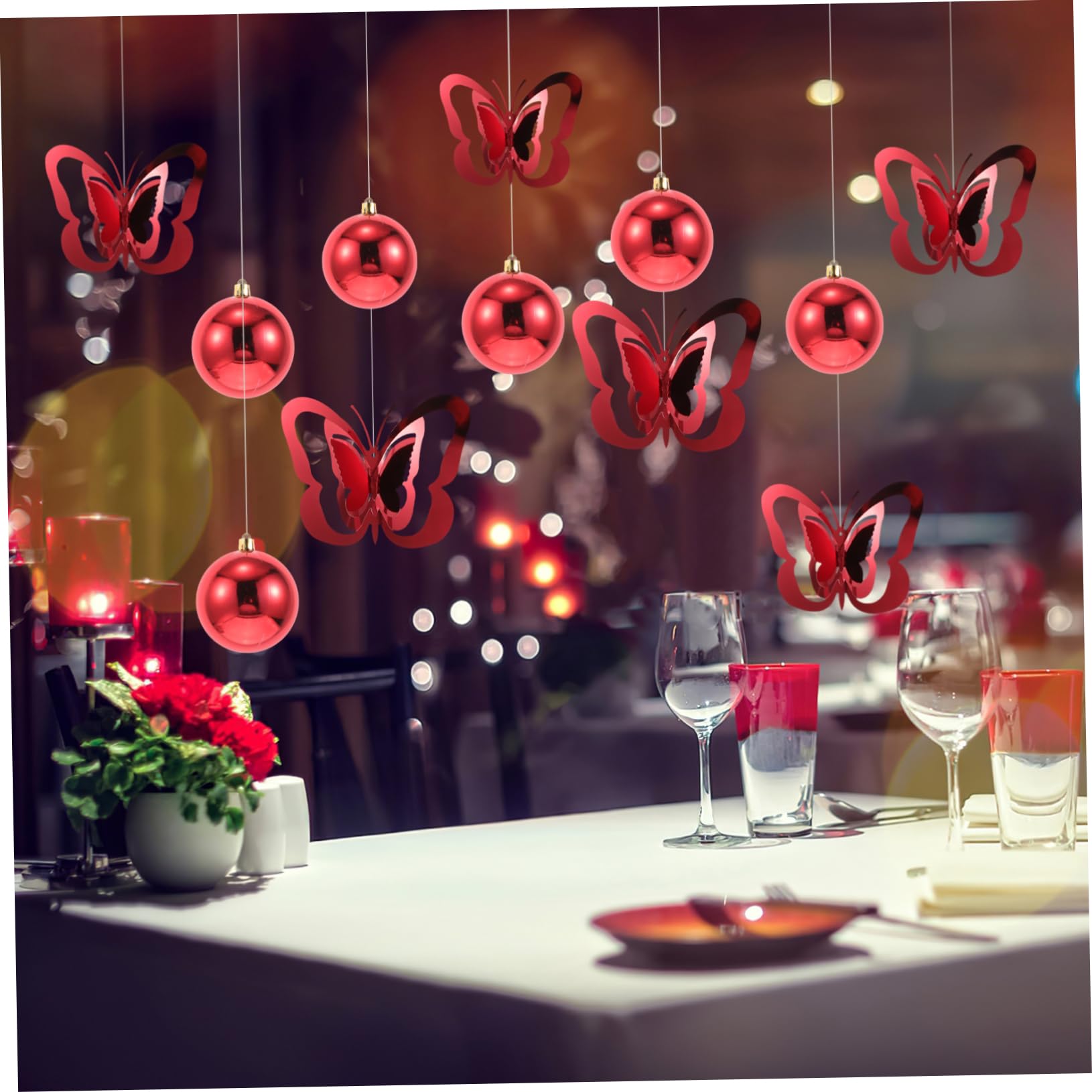 Garneck 1set Decorazioni Appese Farfalla Per Ghirlande Di Farfalle e Palline Lucenti Per Feste e Occasioni Speciali Palline Farfalle