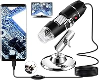Vista 1 de USB Microscope for Android/PC, 40-1000X Magnification Digital Microscope Camera Endoscope with 8 Adjustable LED Lights