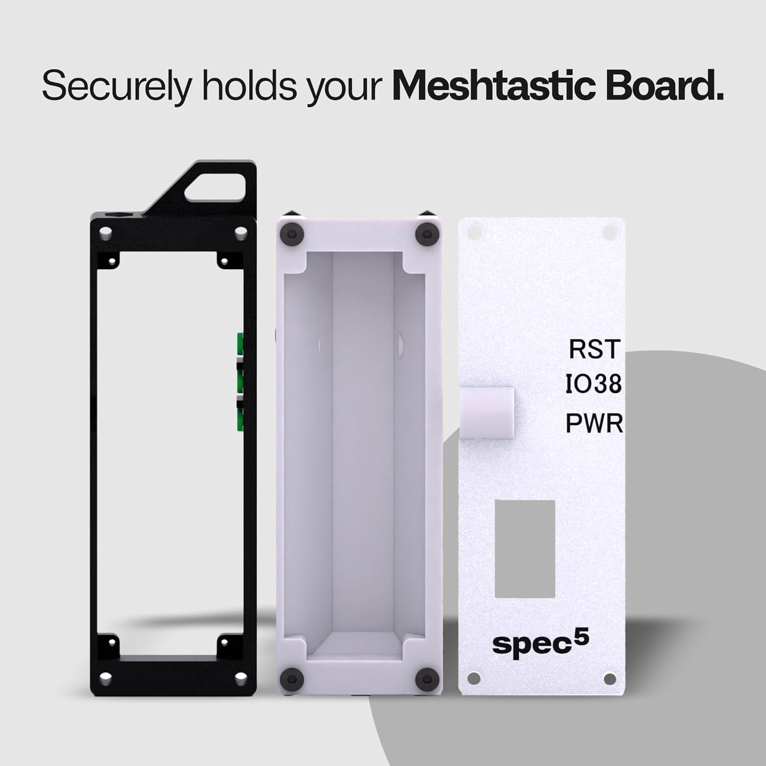 White/Black PETG Enclosure Case for Popular Mesh Networking Meshtastic LoRa Radio