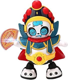 四川省の顔が変わる人形、四川省の顔が変わるおもちゃ - 四川省の顔が変わる人形子供向け教育用ダンスロボット - 装飾的な装飾玩具、音楽と光付きの人形の顔、デスクトップ用のインタラクティブ