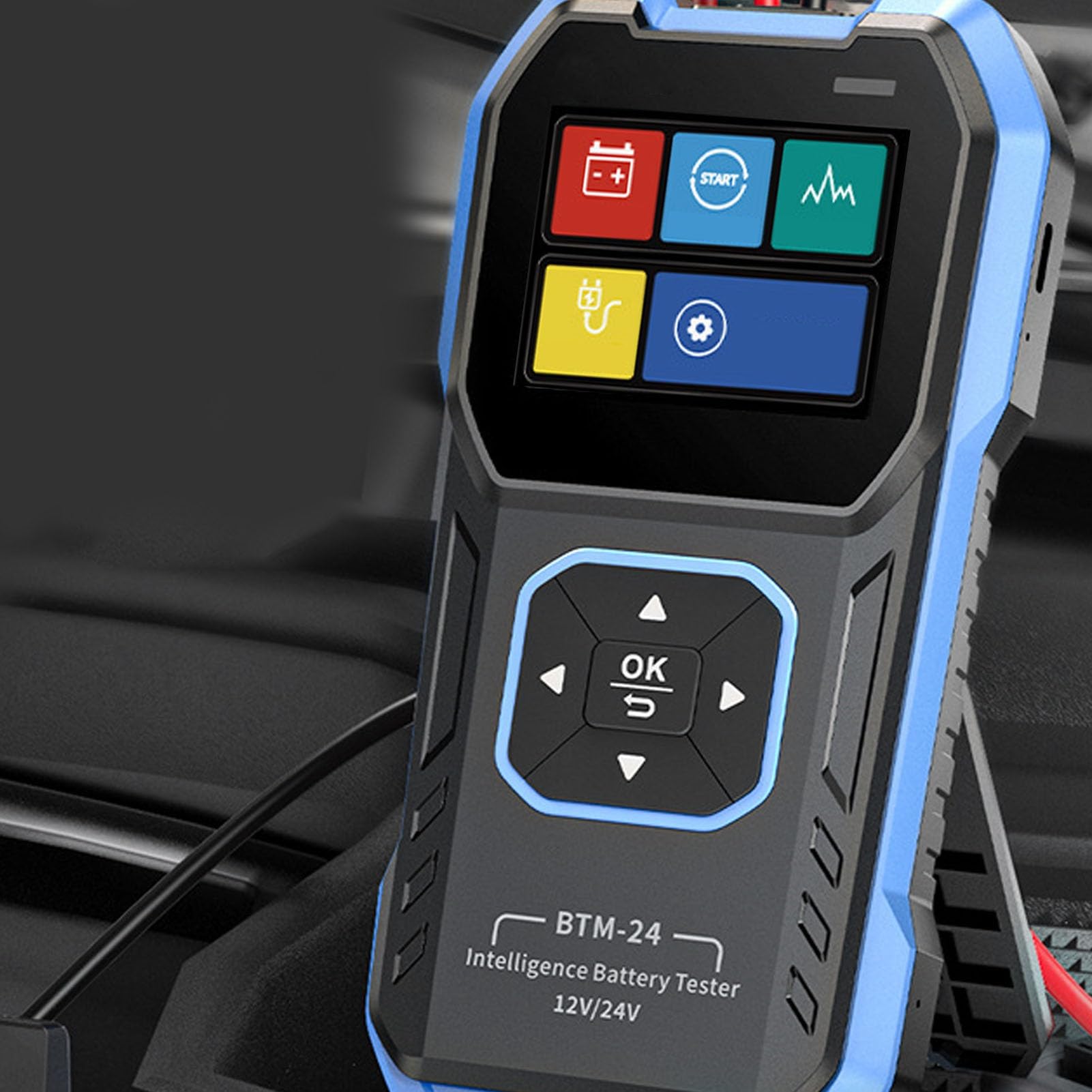 Tester akumulatora samochodowego 12V 24V analizator akumulatora samochodowego Alternator samochodowy Tester rozrusznika dla ciężarówki SUV RV łódź motocykl