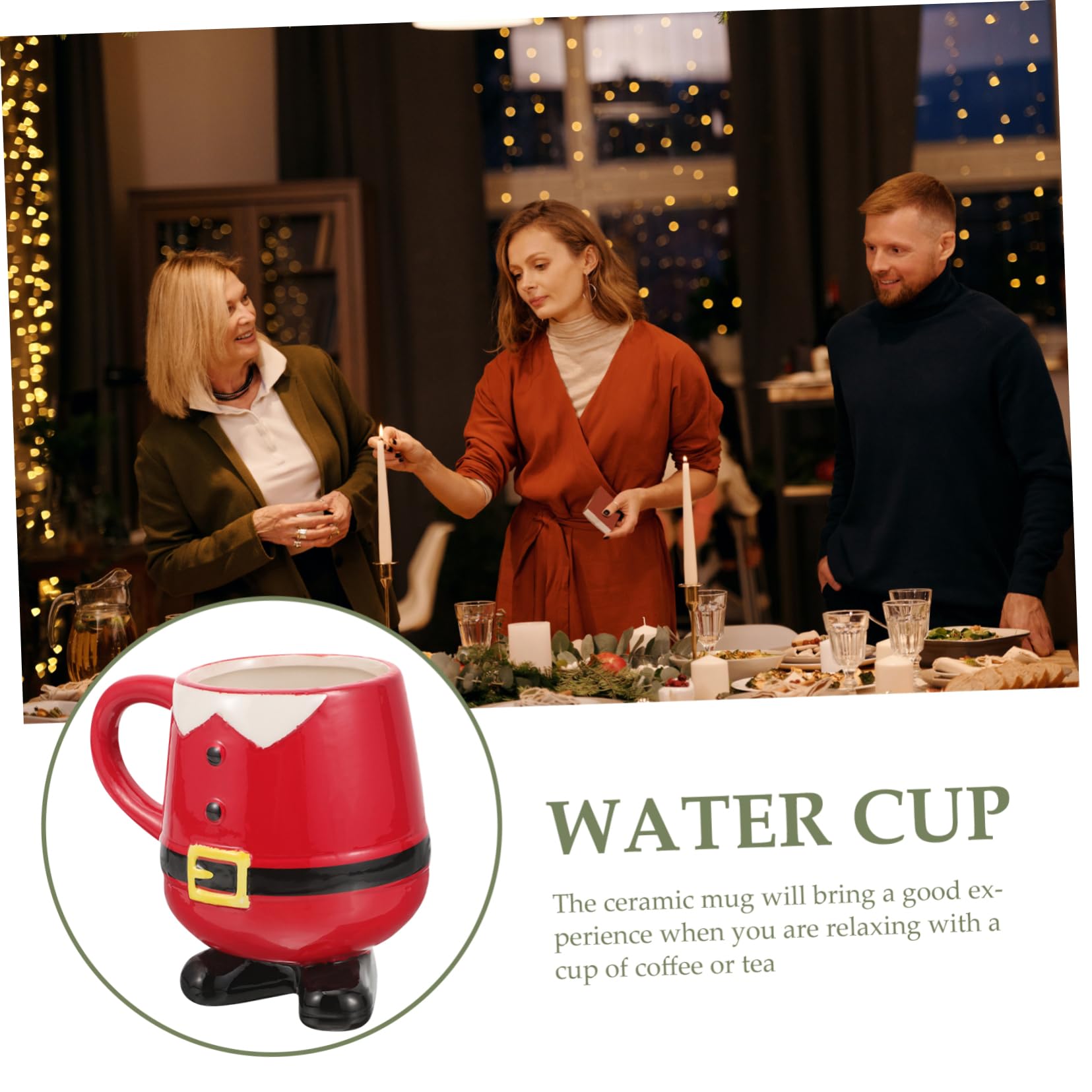 Taza De Cerámica Navideña Diseño De Muñeco Papá Noel para Café y Decoración Fiestas De Navidad
