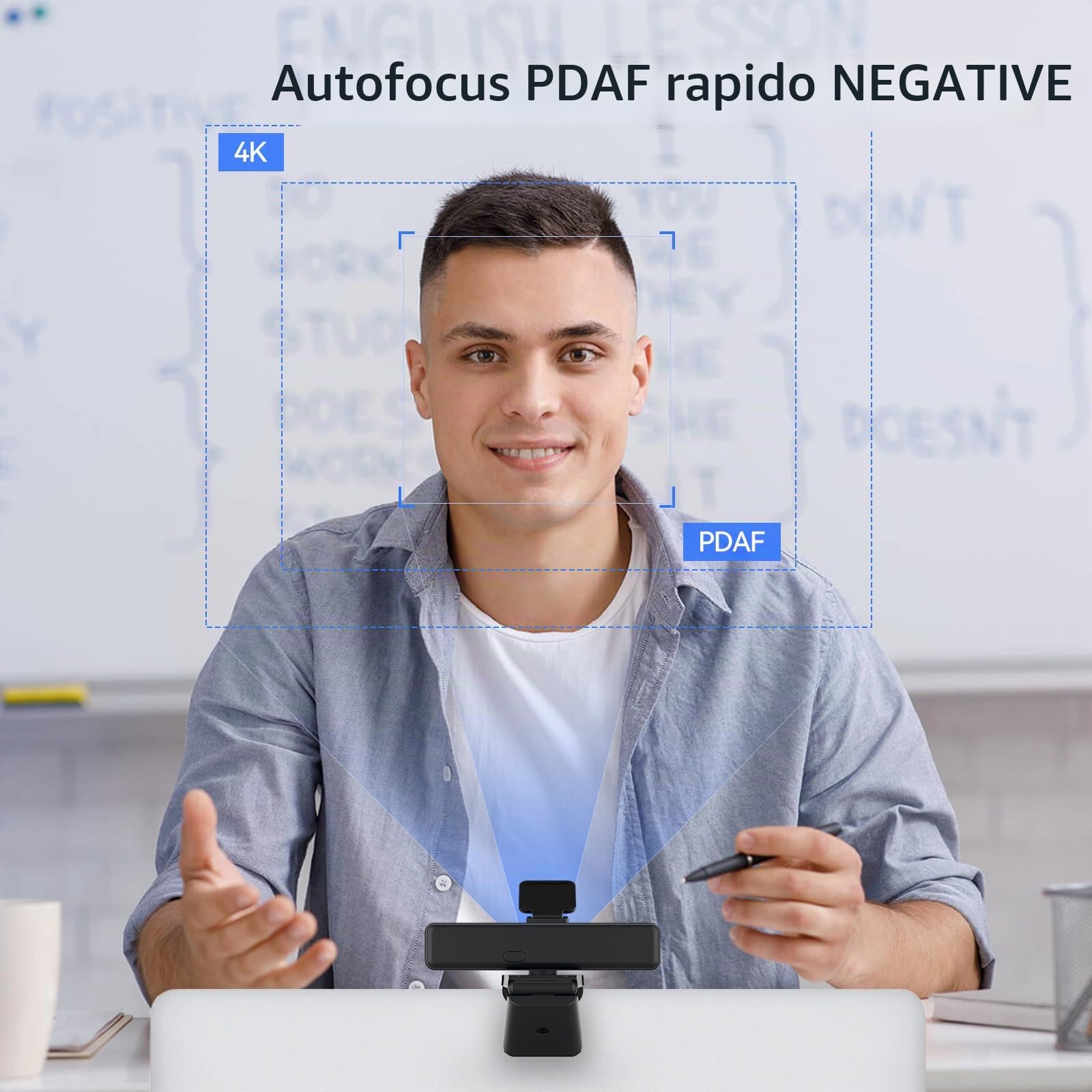 Angetube 914Max Webcam 4K–Streaming Camera per PC con Angolo Ampio da 120° | USB Telecamera con Autofocus PDAF, Microfoni Duali con Riduzione del Rumore, 1080p@60FPS, Adatto a Laptop, Mac, Teams