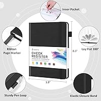 Vista 3 de JUBTIC Registros de cheques A5 para chequera personal, registros de transacciones de contabilidad para pequeñas empresas. Rastrea pagos, finanzas