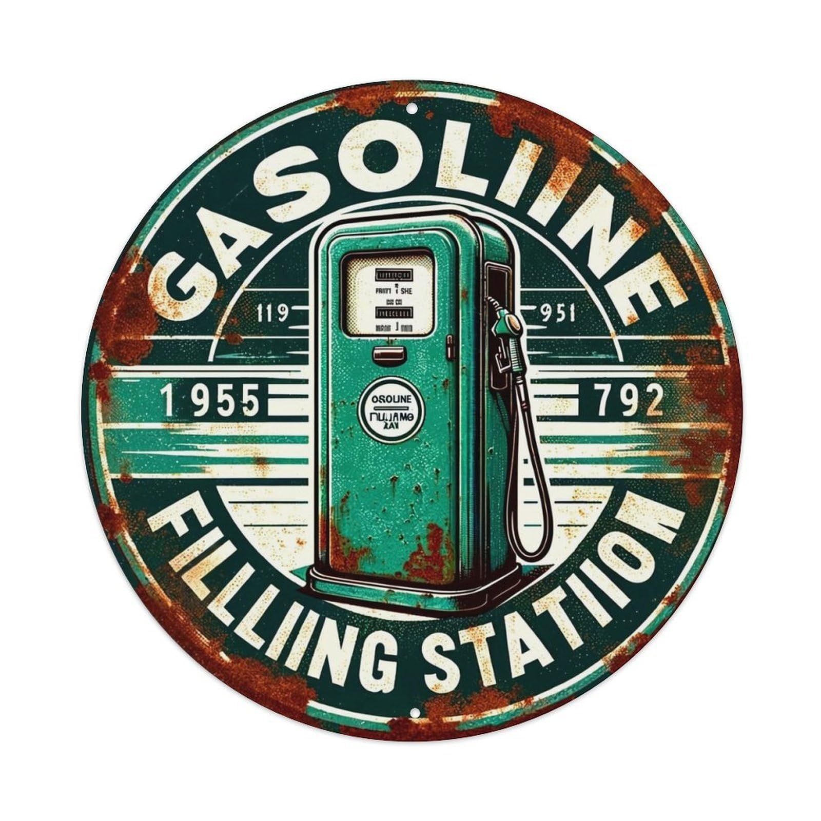Jdyansheng Vintage Gasoline Pump Sign Tin Sign Metal Poster Metal Signs For Home Man Cave Bar Cafe Kitchen Laundry Room Wall Decorations 8X8 Inches