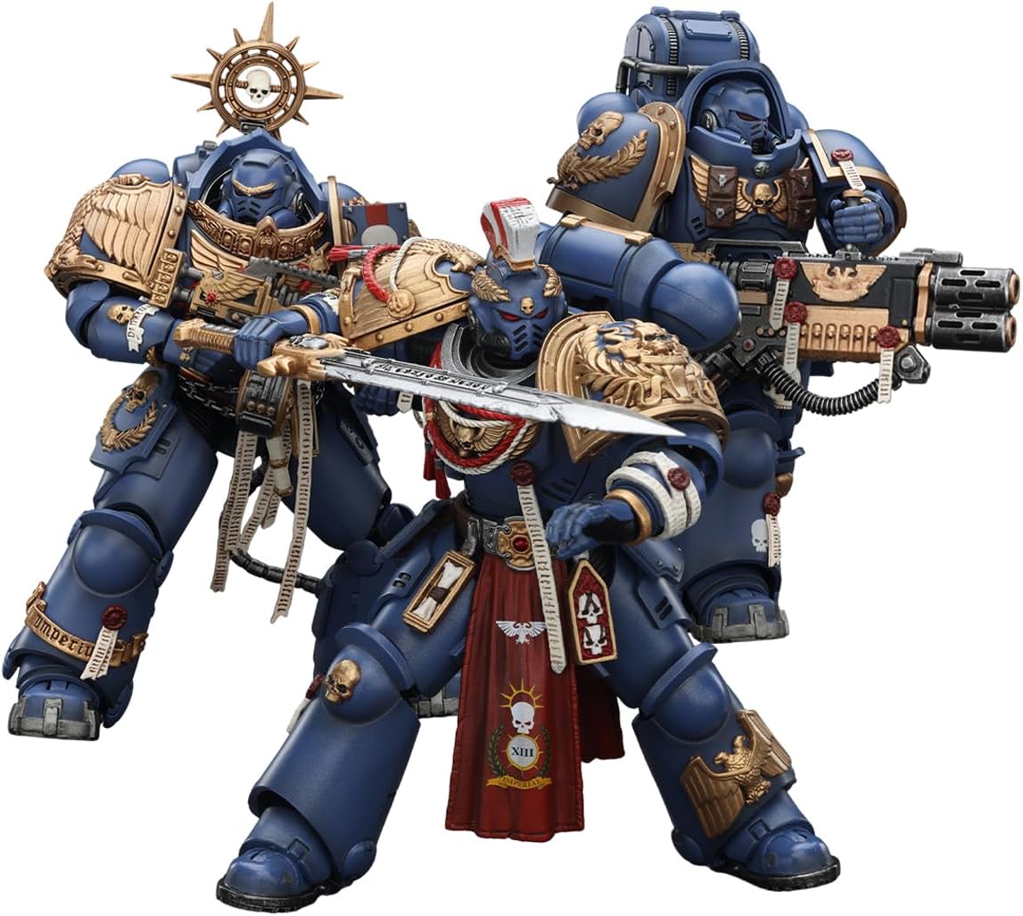 JOYTOY & Warhammer 40K 1/18 Action Figure - Ultramarines, Heavy Relic Primus Armor, Heavy Artificer Armor, Relic Primus Armour 4.84~5", Collection Model Birthday Gifts for 15Age+