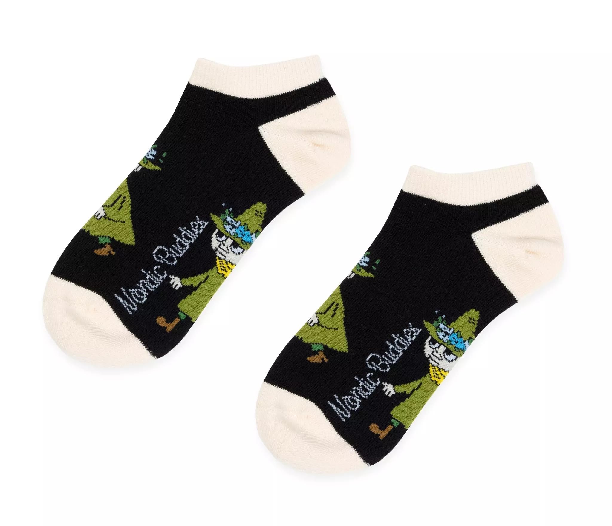 Nordicbuddies Black/Green Snufkin Ankle Socks, Size Eu36-42, Uk3-8