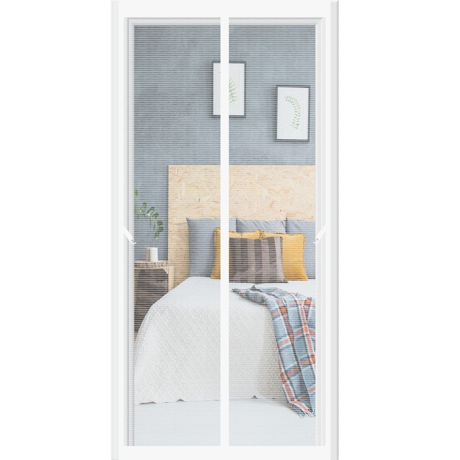 Anti Mosquito Mesh Curtain 265 x 205 cm Magnetic Door Curtains Easy to Install Lets Fresh Air in Bug Mesh Curtain for Balcony Patio Terrace Kitchen Doors, White — image 1