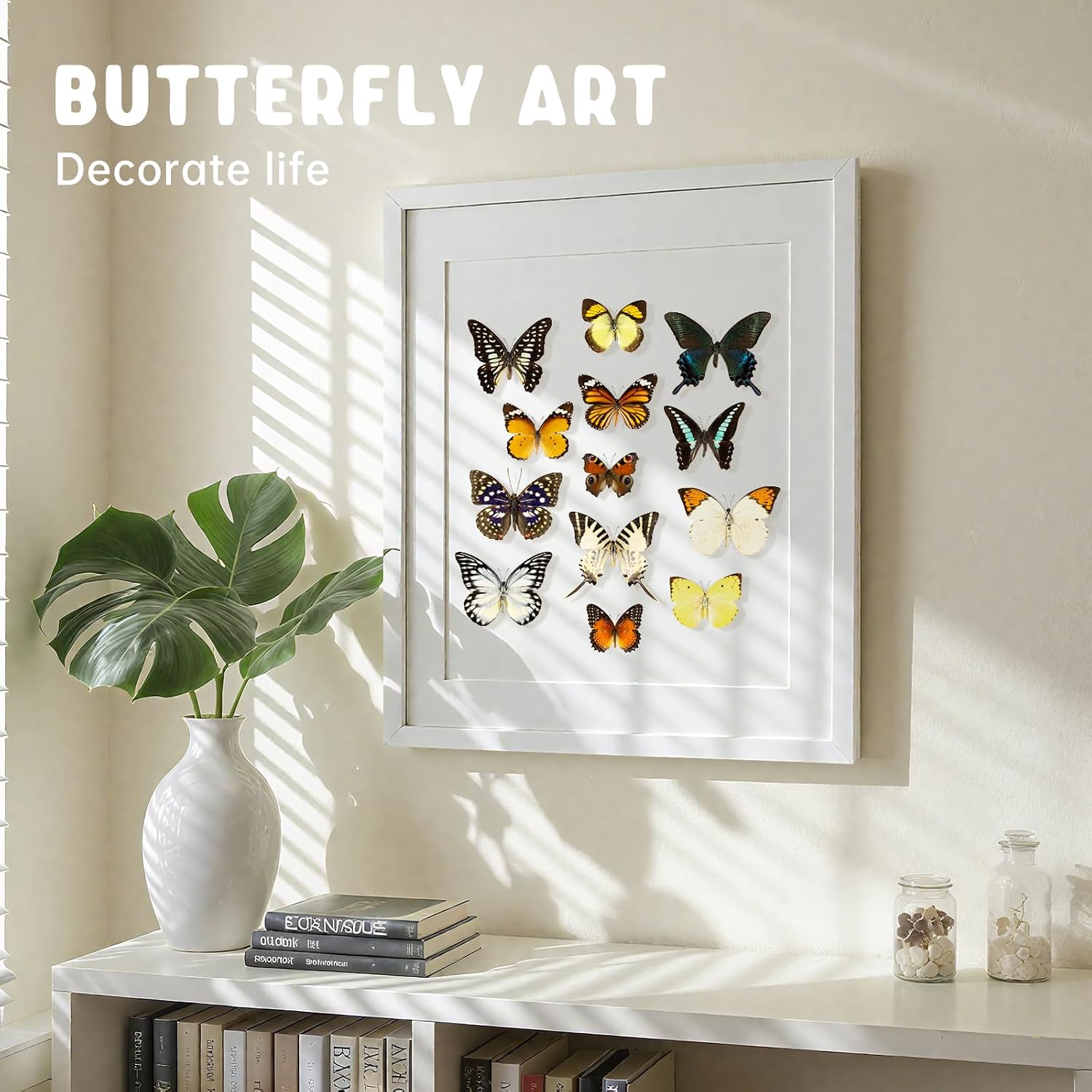15 Pcs Real Butterfly Specimen, Taxidermy Dried Dead Butterflies with Spread Wings Shaped, Natural unmounted Butterfly, Artwork Material Decor, DIY Creative Production (15PCS Different Types)