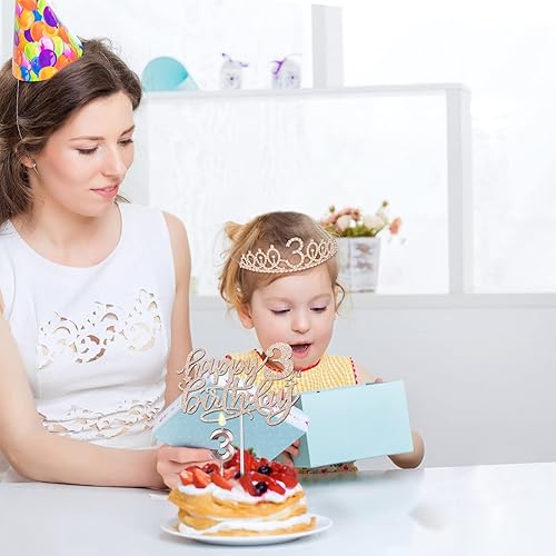 Miniatura 3 de Las decoraciones de 40 cumpleaños para mujer incluyen banda negra con purpurina para cumpleaños n. 40, tiara de oro rosa con diamantes de imitación
