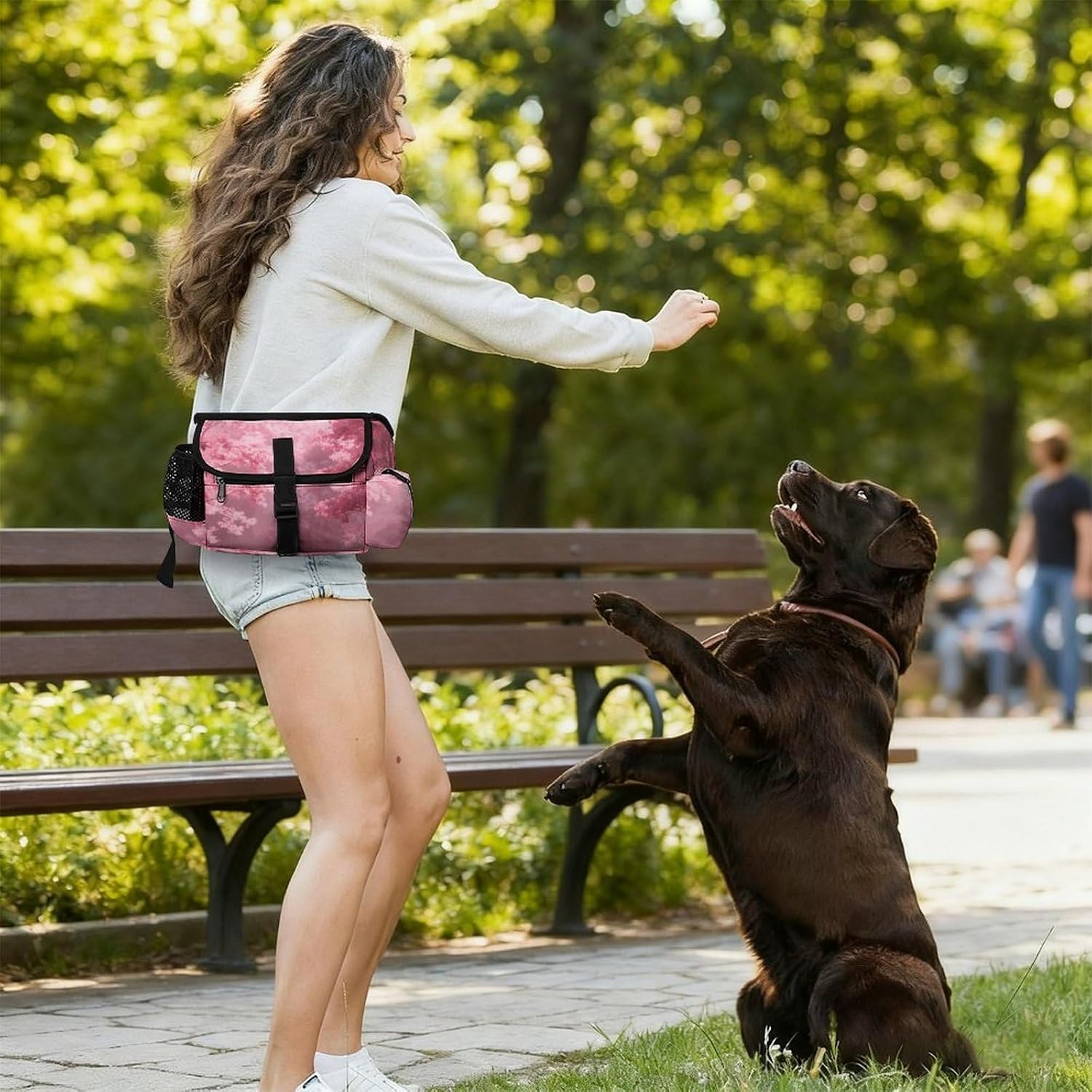 Pink Forest Dog Treat Pouch,Easy One-hand Access image 4