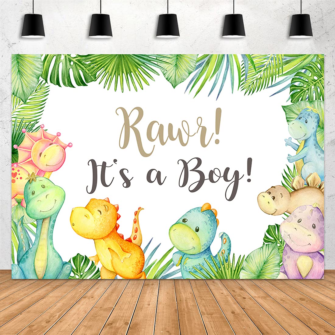 Buy Aperturee Dinosaur It's a boy Baby Shower Backdrop 7x5ft Oh Boy