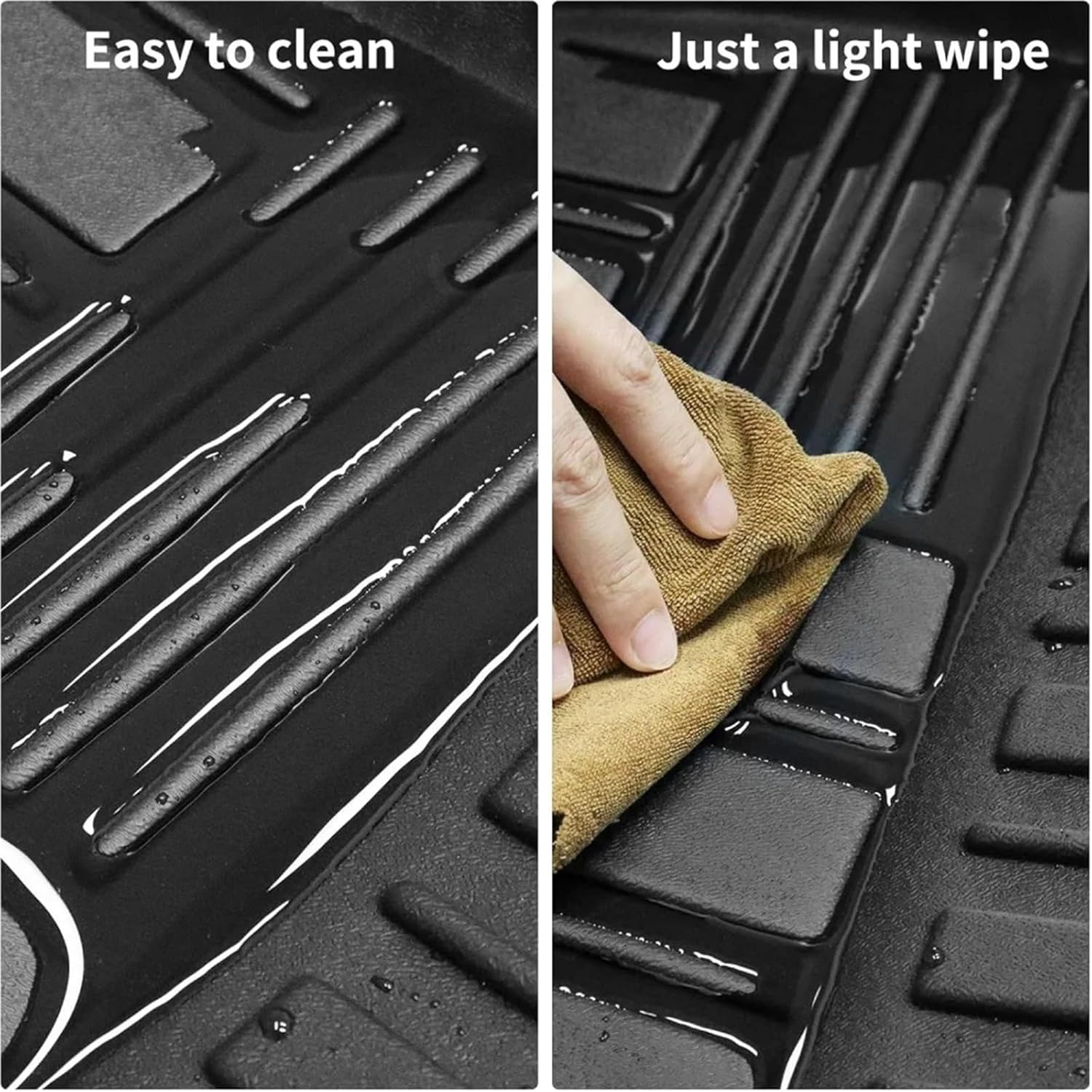 TPE Floor Mats Compatible with Toyota Sienna 2021-2024,All Weather Car Floor Mats&Cargo Liner Accessories(Only 7 Seater with Spare Tire)(Floor Mats 3pcs)