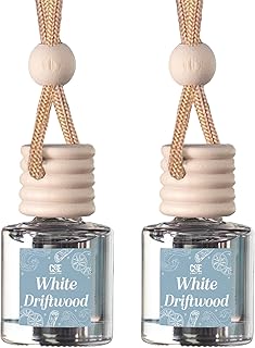 CANDECraftCo Car Air Hanging Fragrance Oil, Car Auto Freshener for Essential Oils, Scents Fragrance Aromatherapy Automobile Diffuser, Long Lasting (White Driftwood)