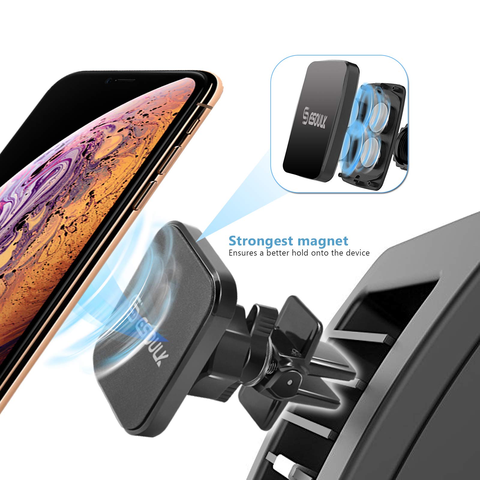 Soporte magnético Universal para teléfono con ventilación de Aire para teléfono Inteligente