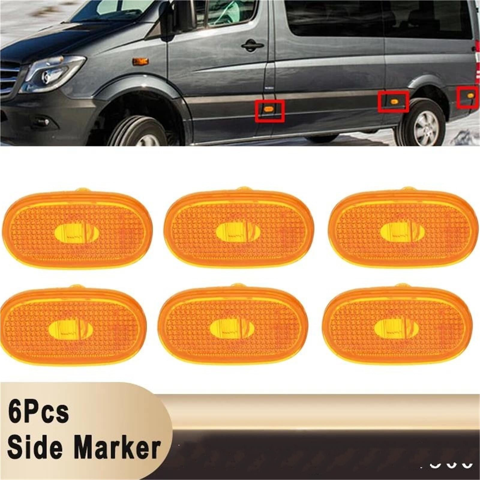 Indicatori Direzione 6 Luci Di Posizione Laterali Per Auto Per Mercedes Per Benz Per Sprinter W906 2006-2018 A0038202956 Luci Di Ingombro Laterali Indicatore Laterale