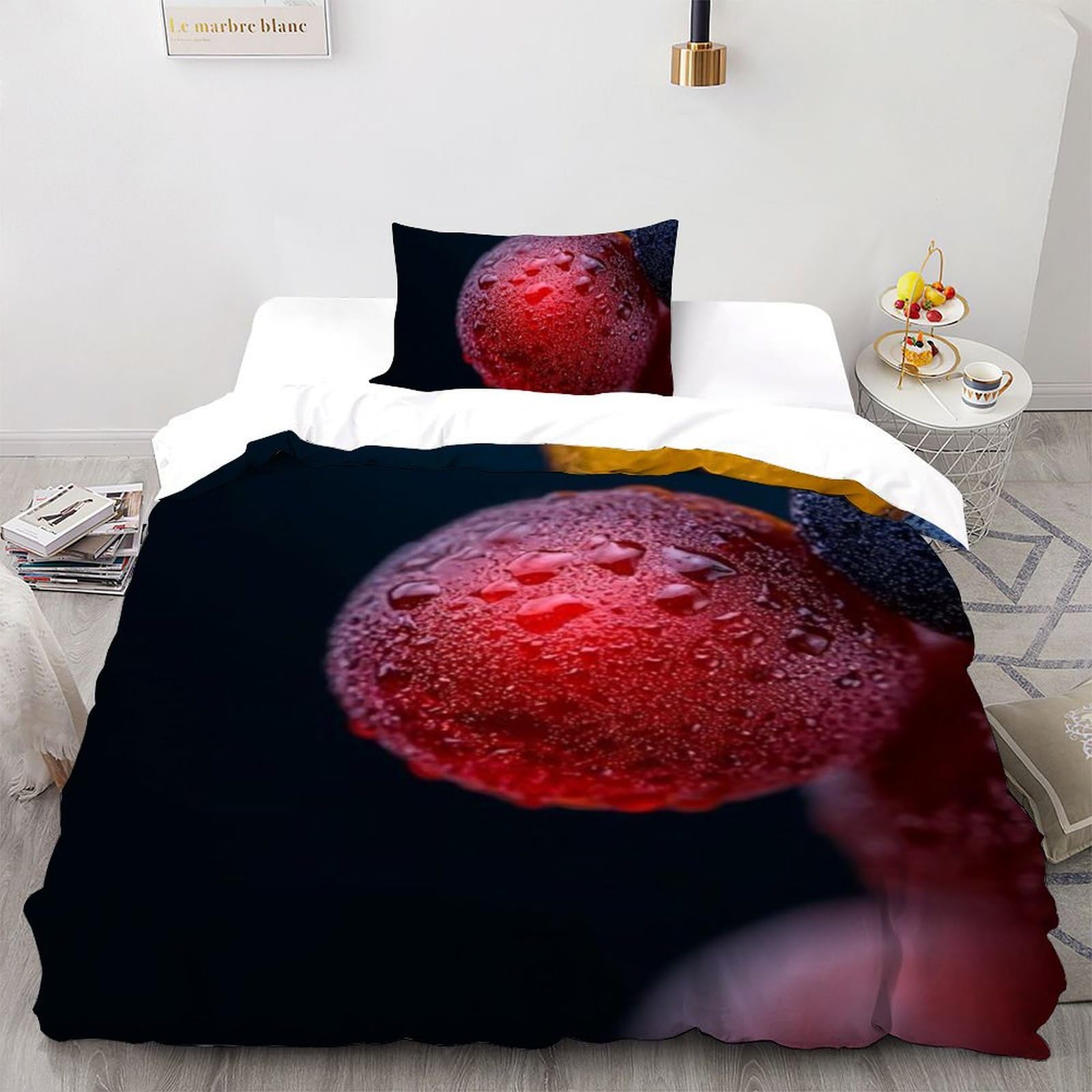 Parure housse de couette single microfibre fruit 3D garçon 135x200