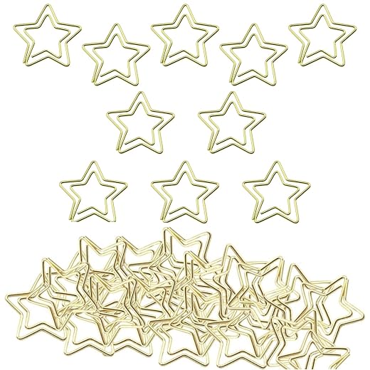 Creative Gold Star Paper Clip Set