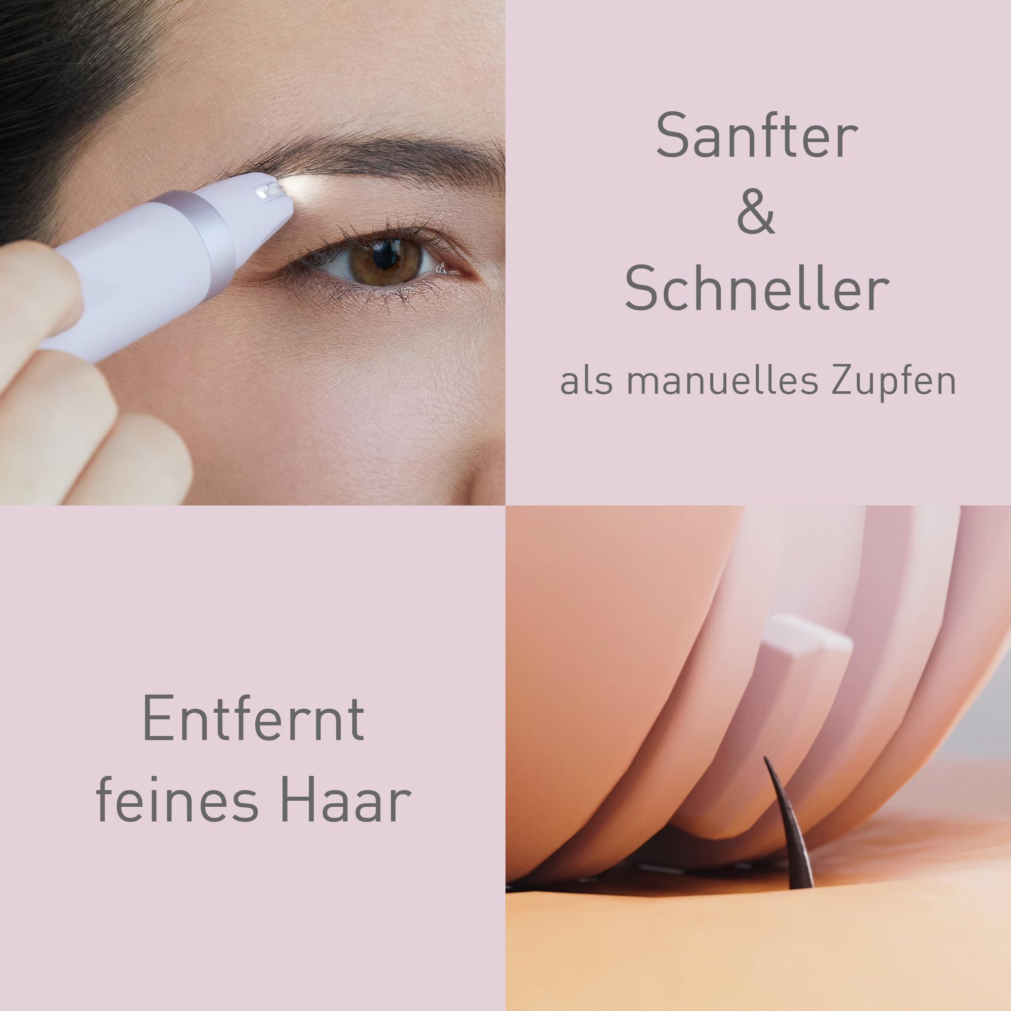 Panasonic ES-EYL9-P503 Kabelloser Nass-/Trocken-Epilierer für Damen, 3 Geschwindigkeiten, Weiß/Hellviolett
