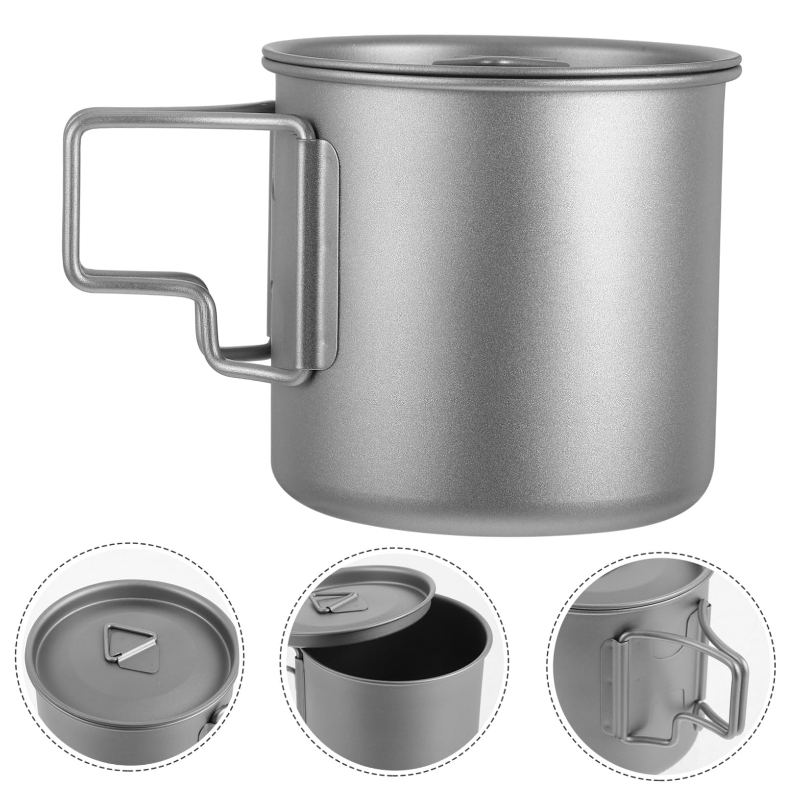 VALICLUD Faltbarer Titan-kaffeebecher mit Deckel Campingbecher als Teebecher mit Sieb Tragbares Kochgeschirr für Outdoor-aktivitäten Wie Wandern und Reisen