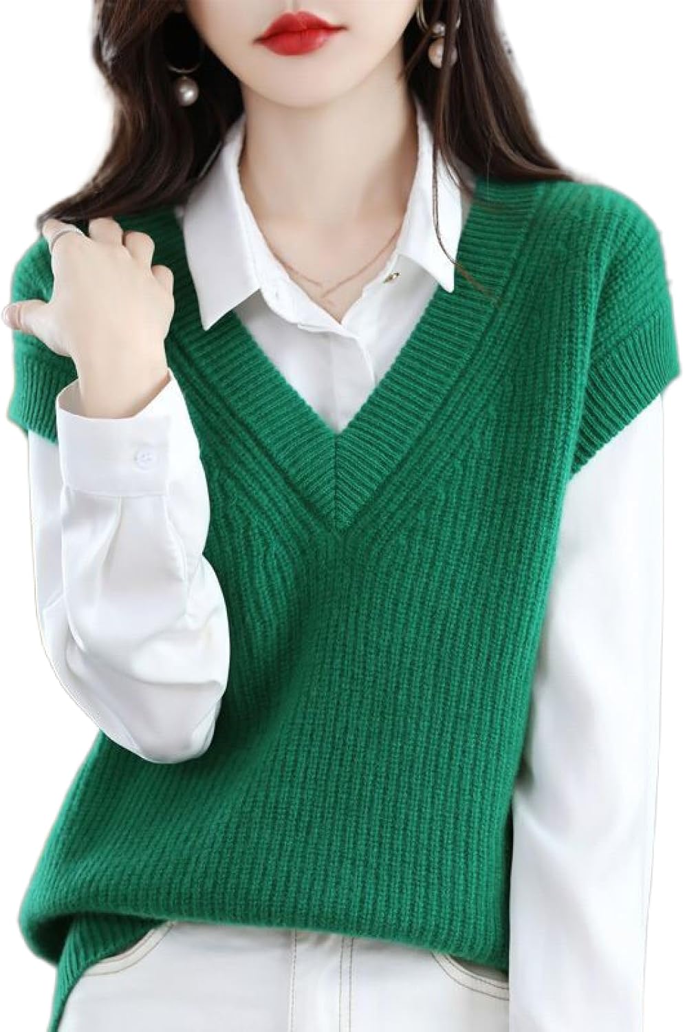 ポロラルフローレン Vネックカーディガン エルボーパッチ 裏地チェック